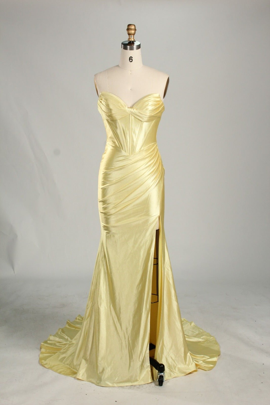 Honey Couture NOLANI Satin Boned Bustier Mermaid Formal Dress in Australia | One Honey Boutique