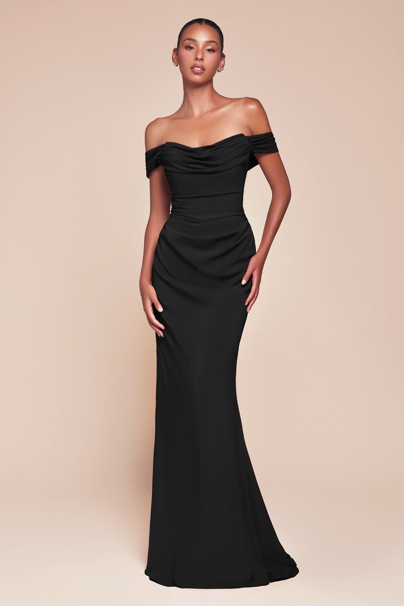 IRINA Strapless Formal Dress with Gathered Bodice Evening Gown, featuring a soft scoop neckline, Brisbane to Gold Coast, Australia.
