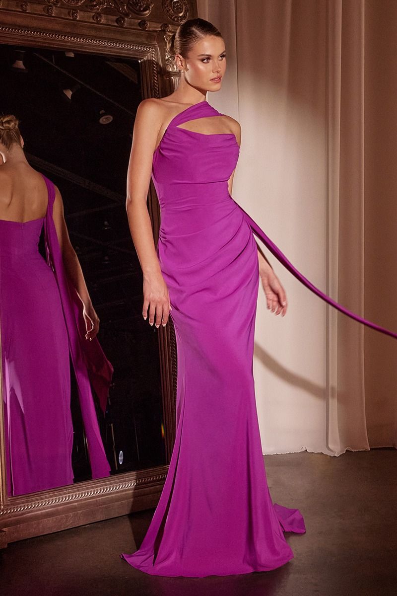 IRINA Neck Sash Tie Chiffon Bridesmaid Formal Dress with strapless fitted gown and gathered bodice, Brisbane to Gold Coast