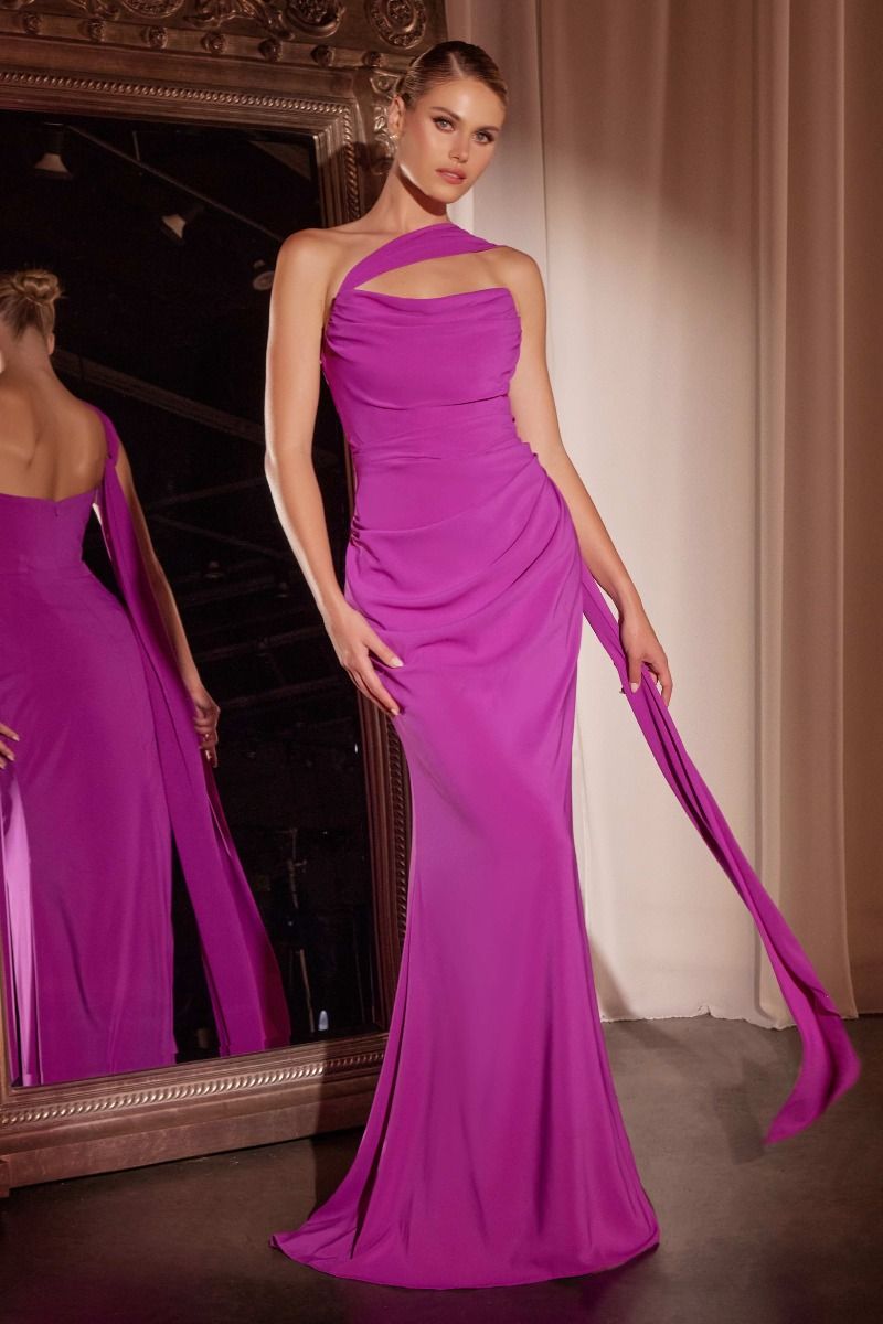 IRINA Neck Sash Tie Chiffon Bridesmaid Formal Dress featuring a striking pink color and elegant sash tie. Brisbane to Gold Coast, Australia.