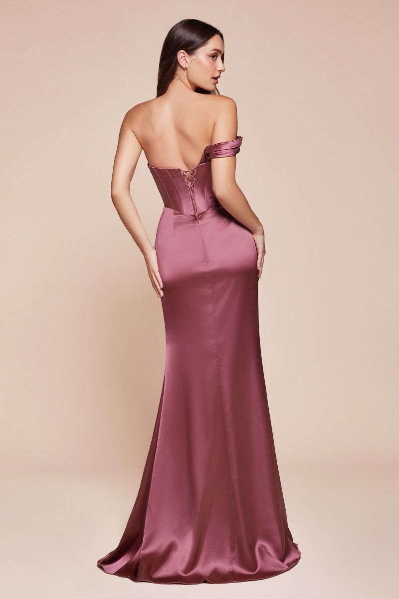 ANYA One Shoulder Satin Corset Bridesmaid Dress with pleated neckline and gathered waistline, Brisbane to Gold Coast