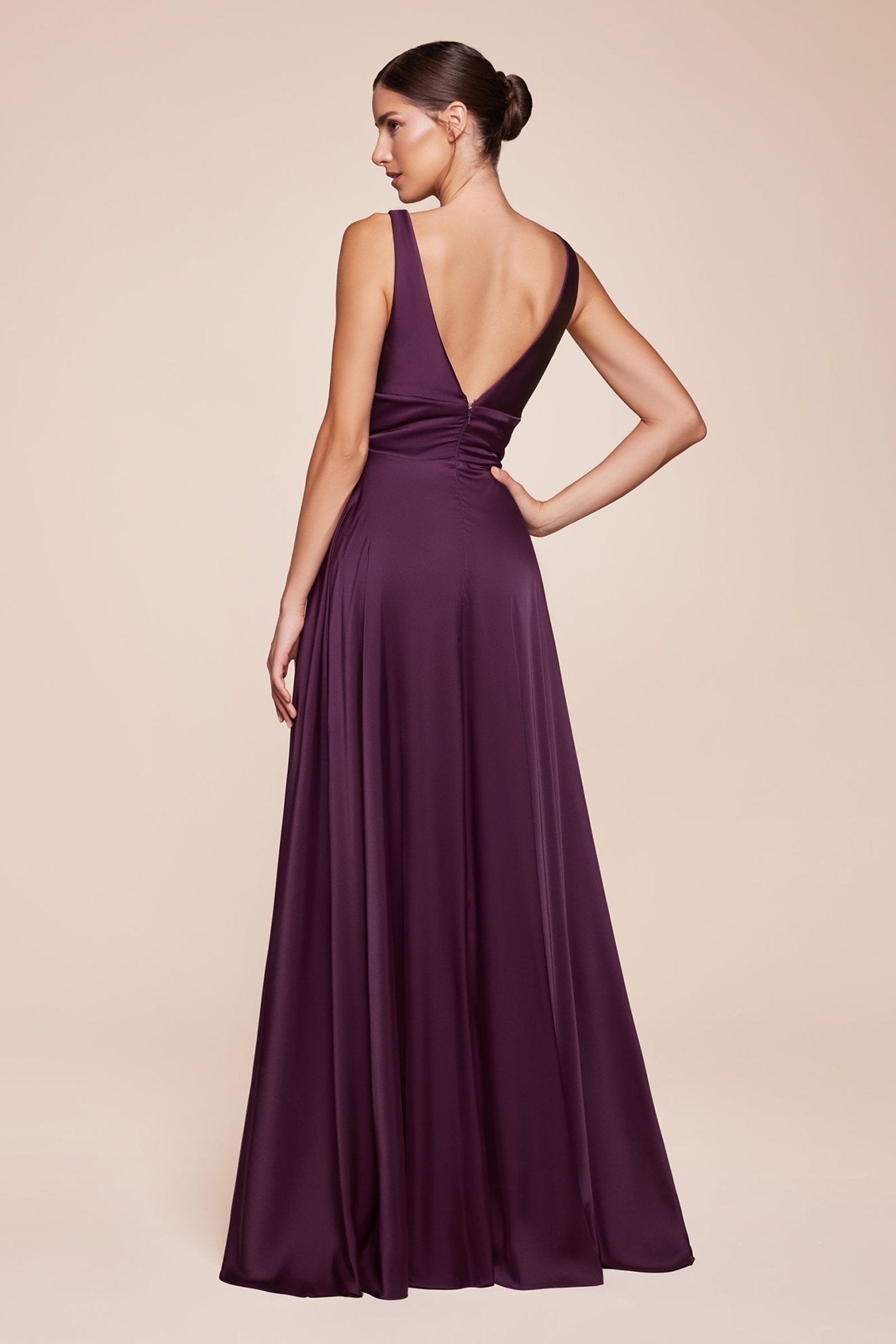NELLIE Silky A-Line bridesmaid dress with open back, Brisbane to Gold Coast