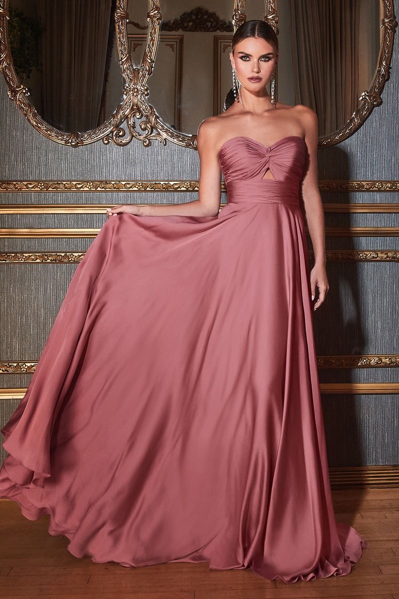 WILLOW Strapless Keyhole Silky A Line Bridesmaid Formal Dress in Australia | One Honey Boutique