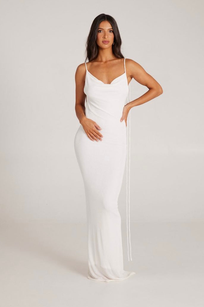MÉLANI The Label CRISTINA Drape Low Back Dress