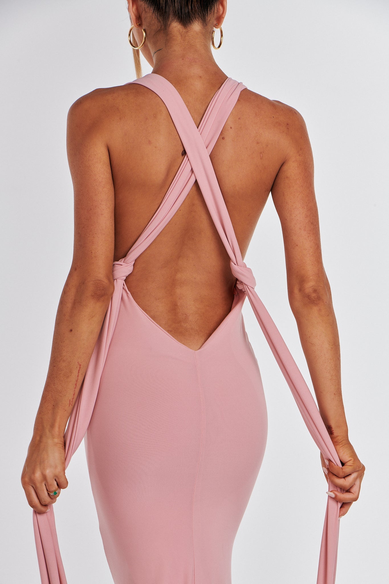 MÉLANI The Label ELIANA Multi Tie Backless Bridesmaid Formal Gown