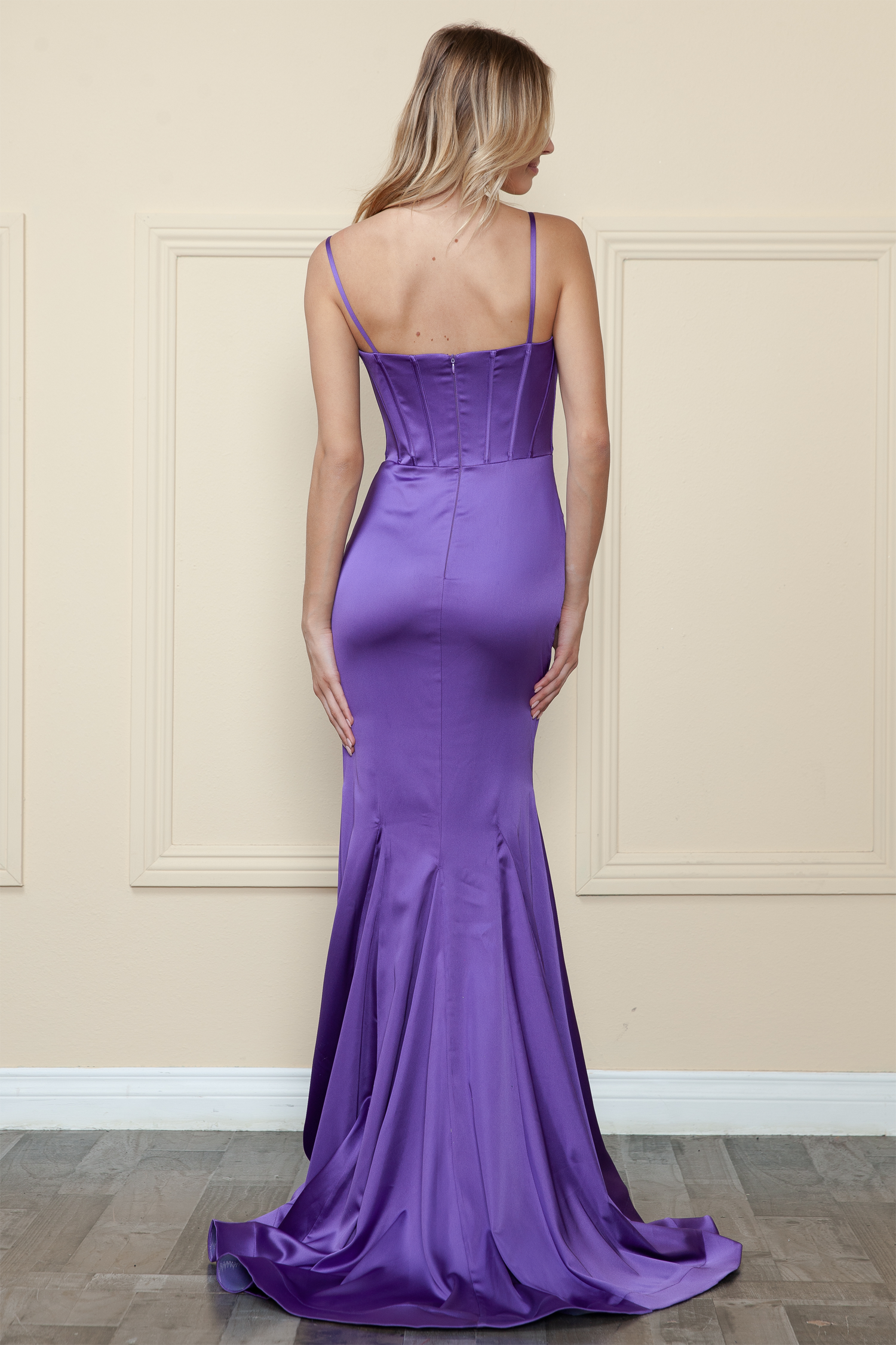 STYLE NAME DAVU Spaghetti Strap Satin Mermaid Prom Gown with Sweetheart Neckline, Brisbane to Gold Coast Australia