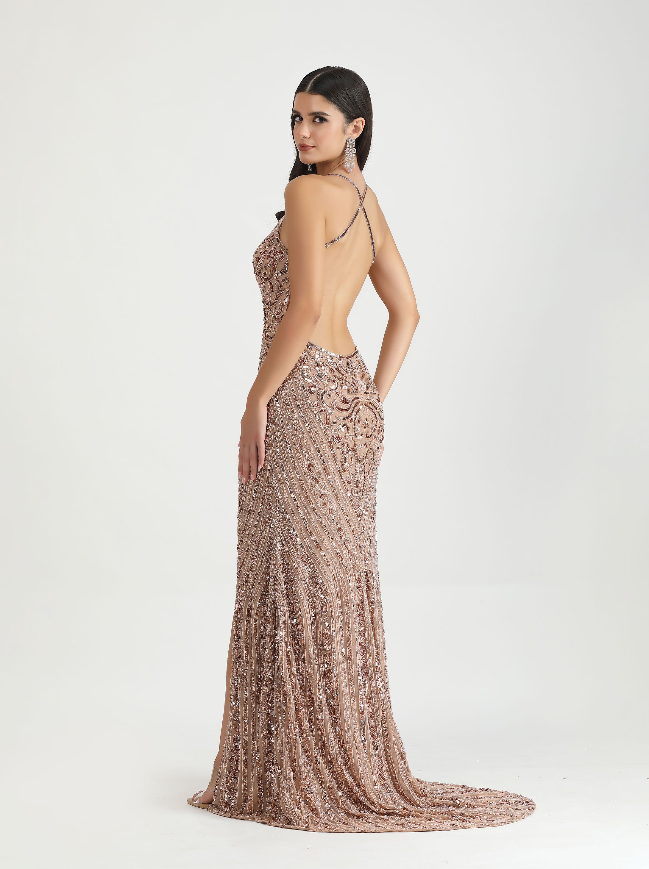 BELLE COUTURE 9133 beaded low back mermaid prom dress with intricate beadwork, ideal for formal events. Brisbane to Gold Coast, Australia.