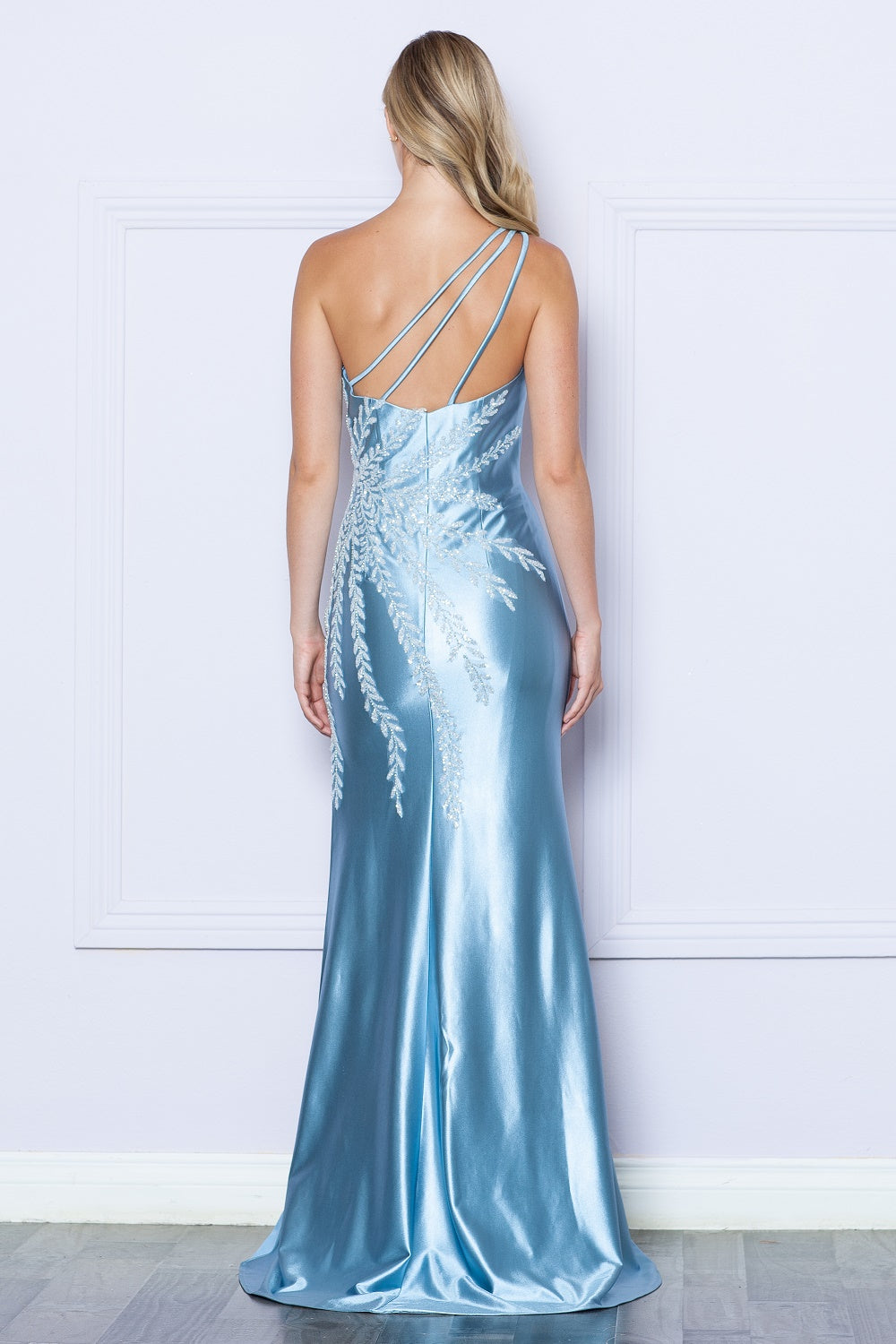 CHIKE One Shoulder Embroidery Beaded Prom & Formal Dress with intricate back sequin beading, Brisbane to Gold Coast Australia