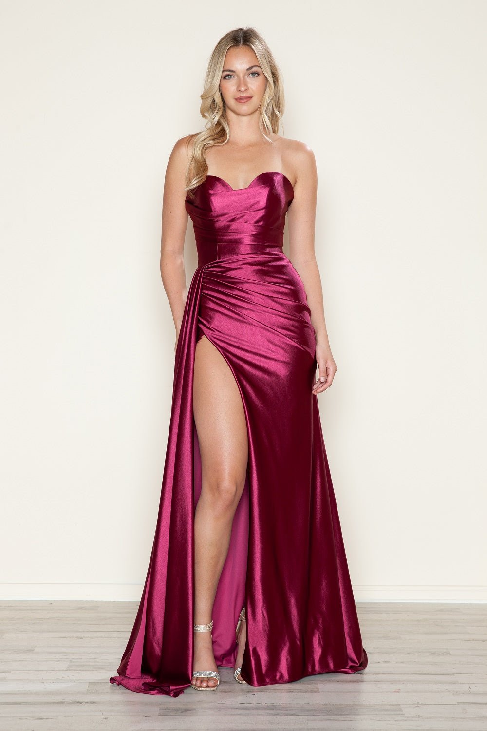 SERENITY Strapless Satin Sash Prom & Formal Dress in Australia | One Honey Boutique