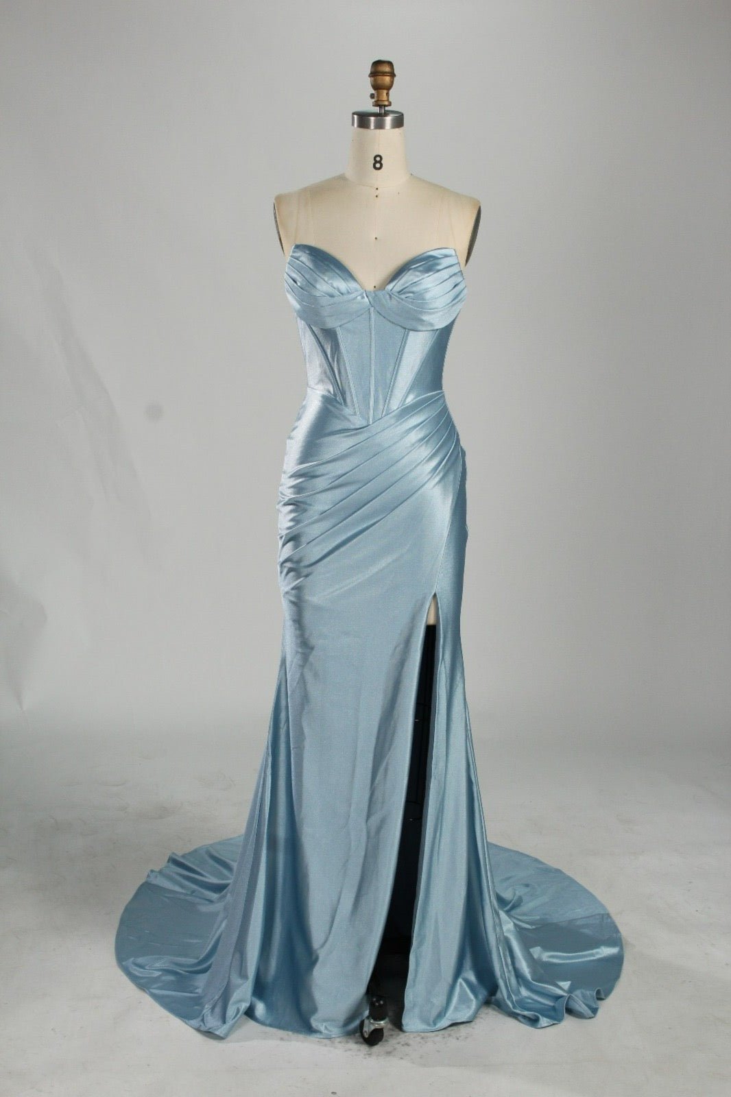 Honey Couture NOLANI Satin Boned Bustier Mermaid Formal Dress in Australia | One Honey Boutique