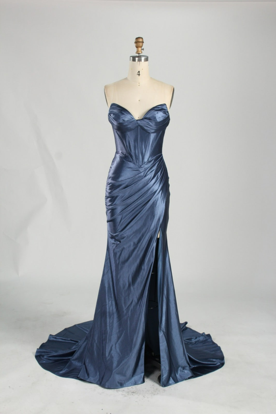 Honey Couture NOLANI Satin Boned Bustier Mermaid Prom Dress - Designer Formal Wear Available at Australian Formal Store