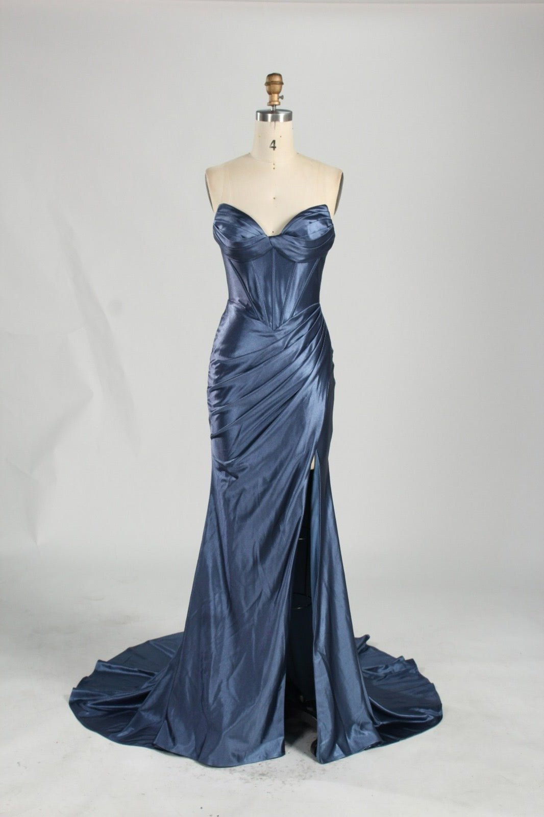 Honey Couture NOLANI Satin Boned Bustier Mermaid Formal Dress in Australia | One Honey Boutique