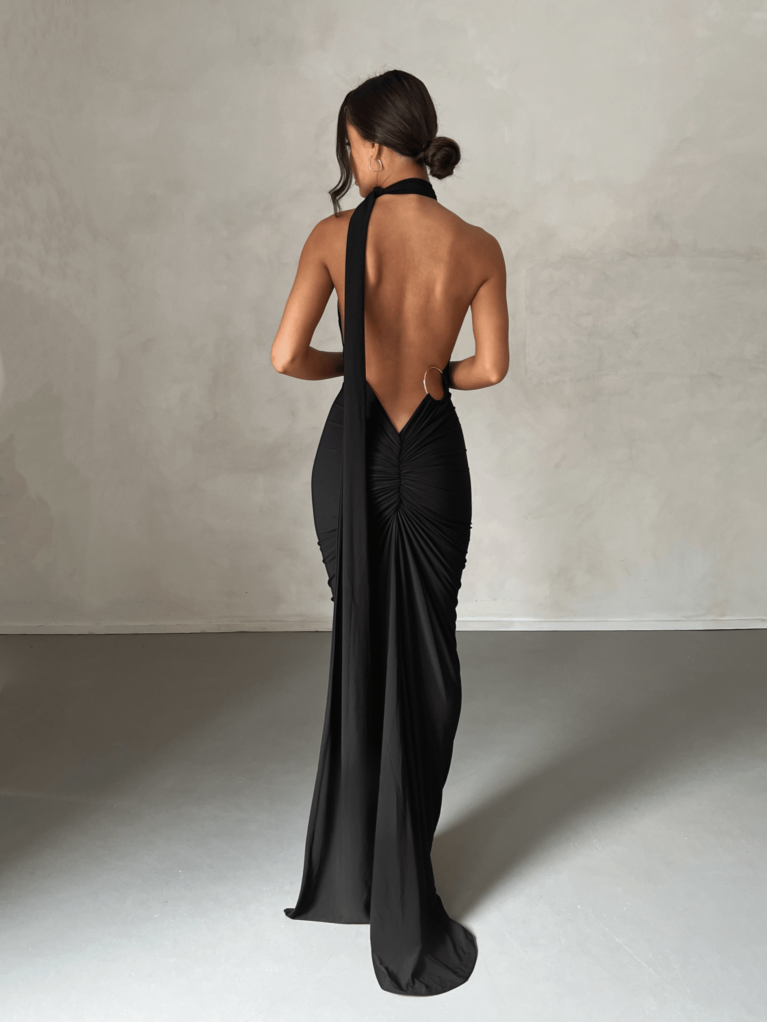 MÉLANI The Label CONSTANTINA Asymmetric Halterneck Midi Dress in Australia | One Honey Boutique