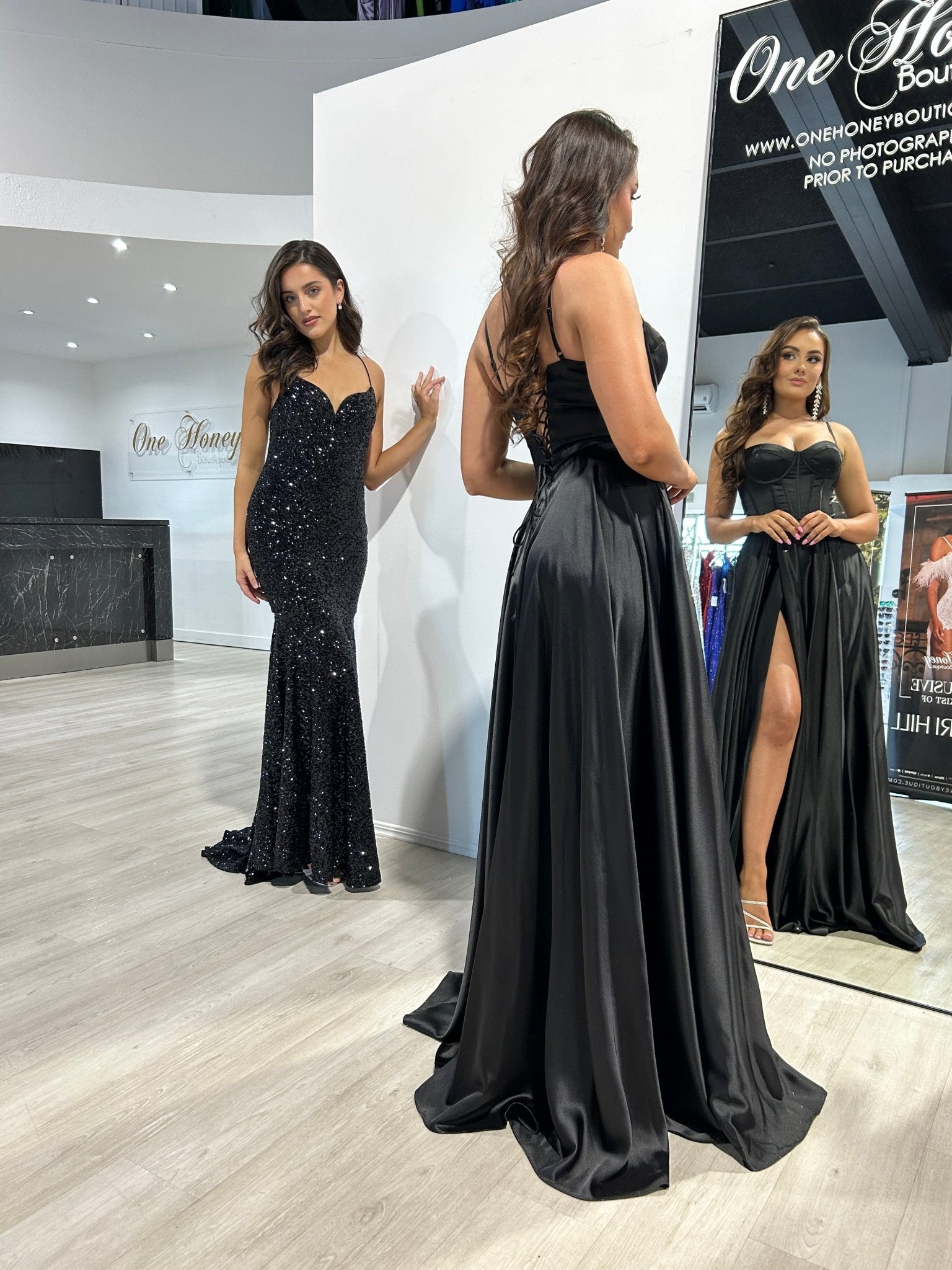 CLEO Satin Bustier Corset Silky A Line School Formal Dress in Australia | One Honey Boutique