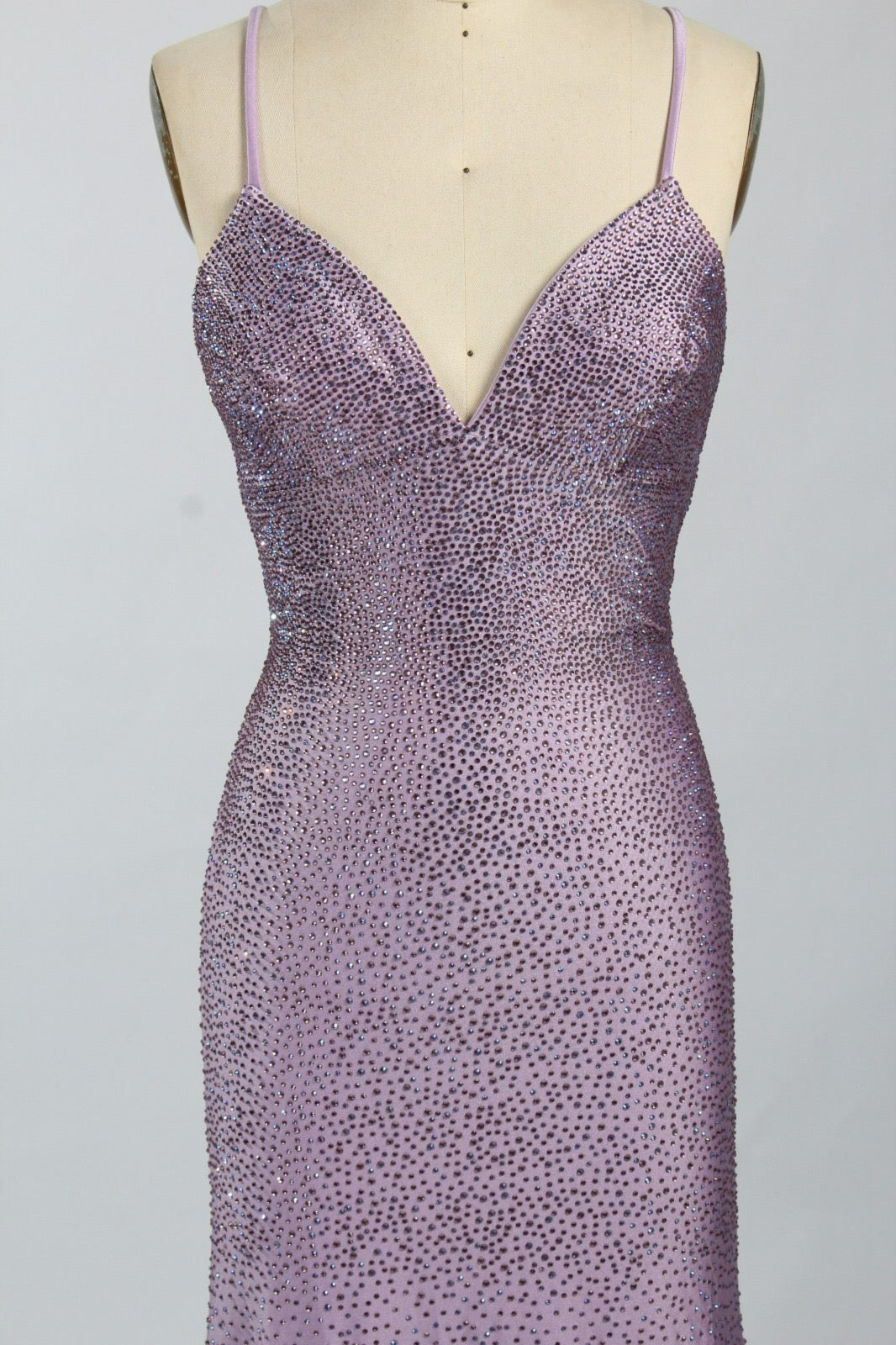 Honey Couture JULINA Hot Fix Diamante Crystal Trumpet Mermaid Gown