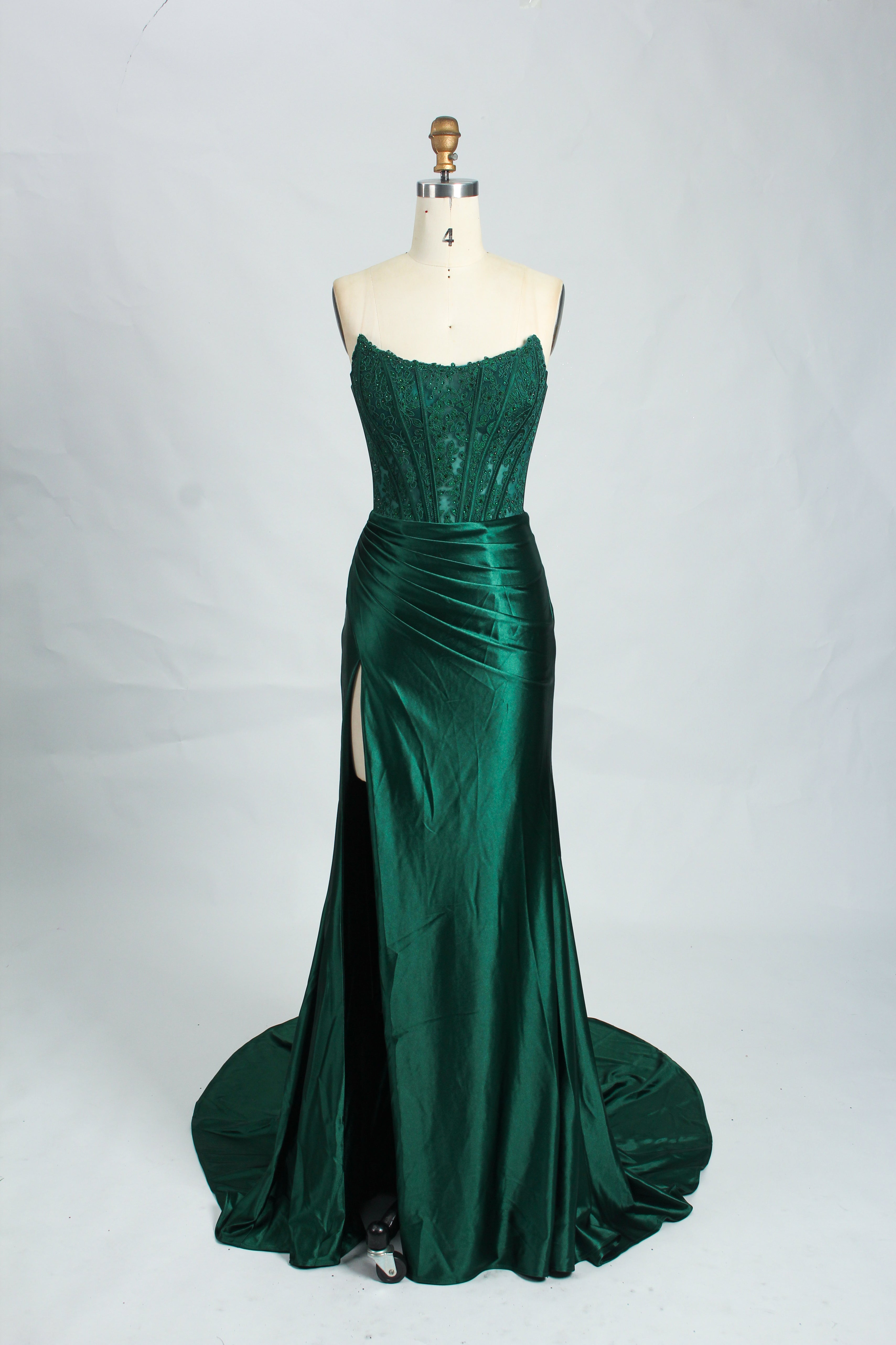 Honey Couture AUGUST Strapless Embellished Bustier Satin Mermaid Formal Dress, Australian Designer, Evening Gown, Prom Dress