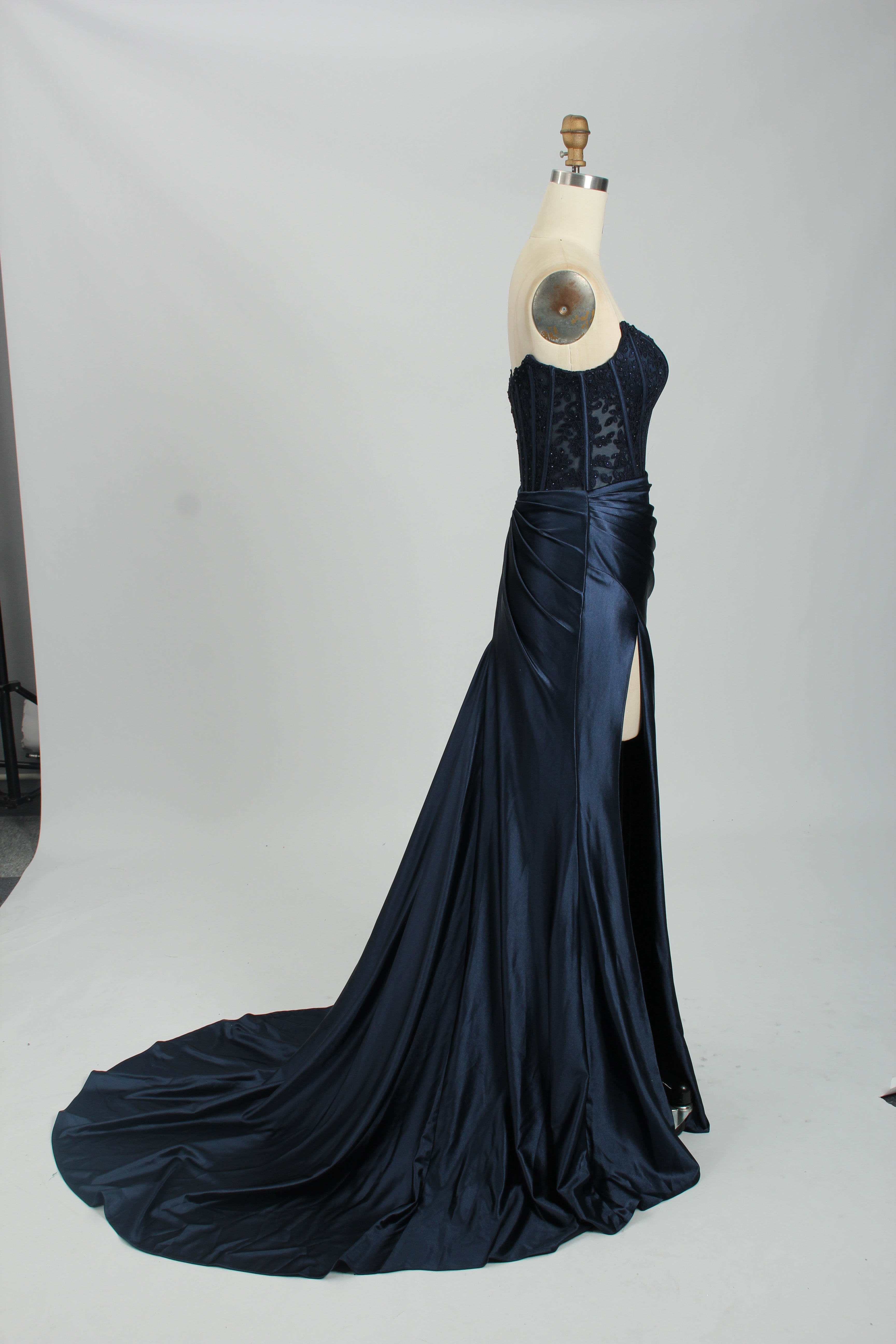 Honey Couture AUGUST Strapless Embellished Bustier Satin Mermaid Formal Dress, Australian Designer Evening Gown, Affordable Prom Wear