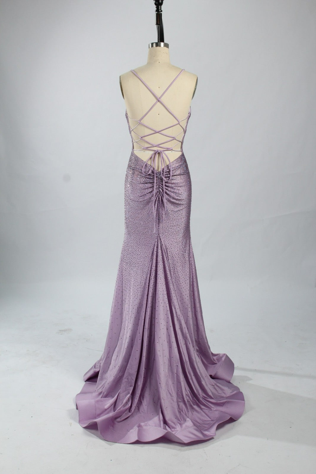 Honey Couture JULINA Hot Fix Diamante Crystal Trumpet Mermaid Gown