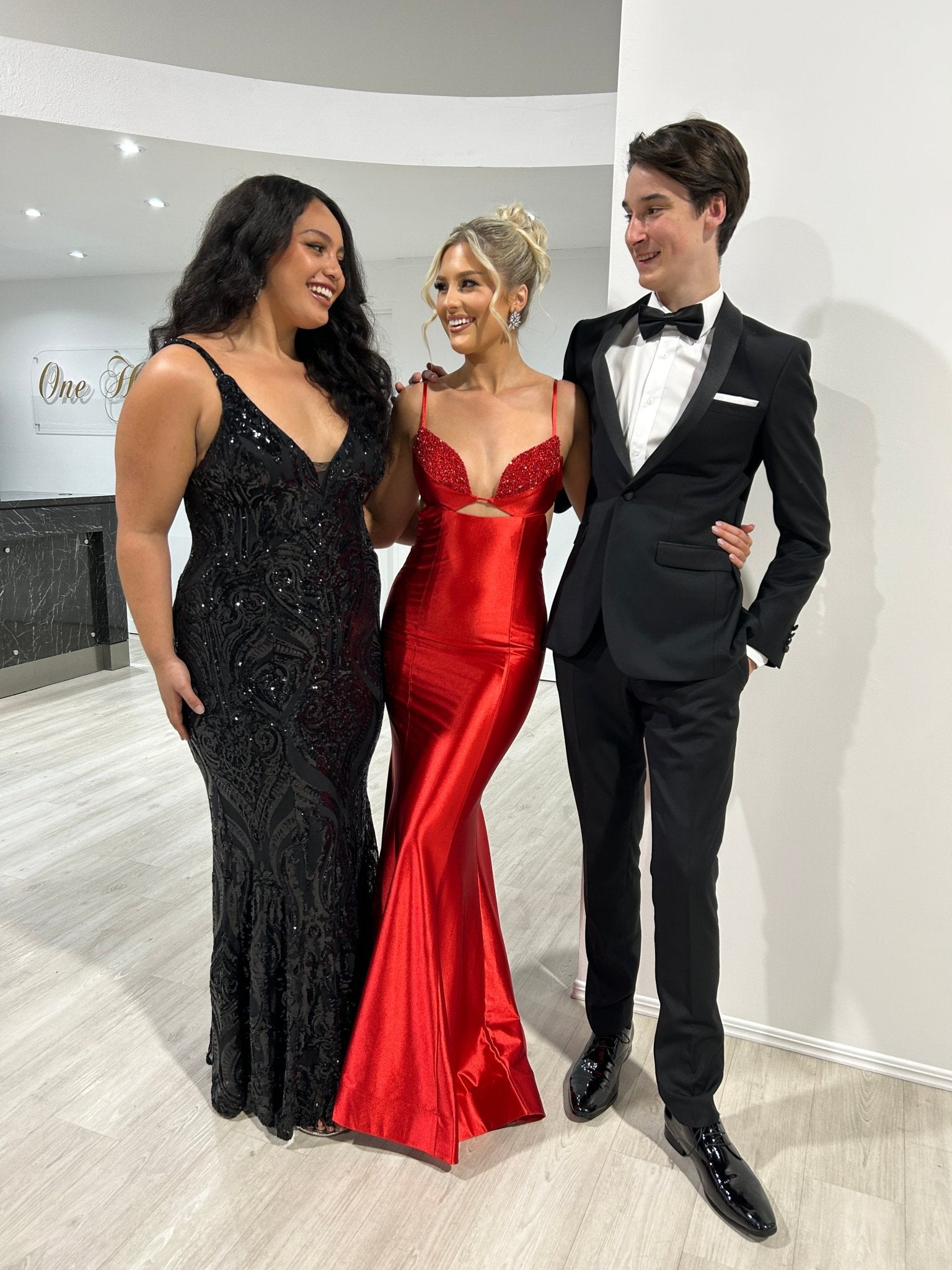 MONA Satin Diamanté Bra Detail Mermaid Formal Dress in Australia | One Honey Boutique