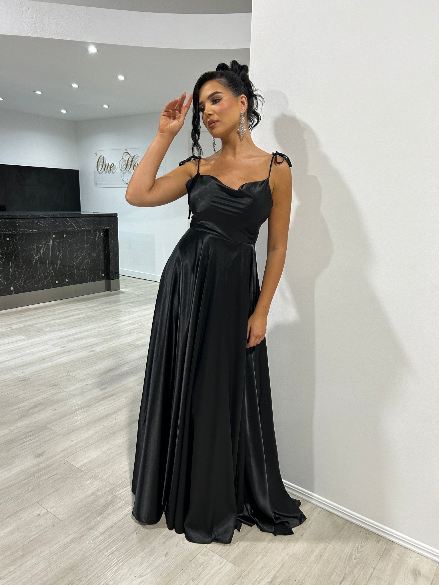 XENA Silky Tie Up A - Line Formal Bridesmaid & Formal Dress in Australia | One Honey Boutique