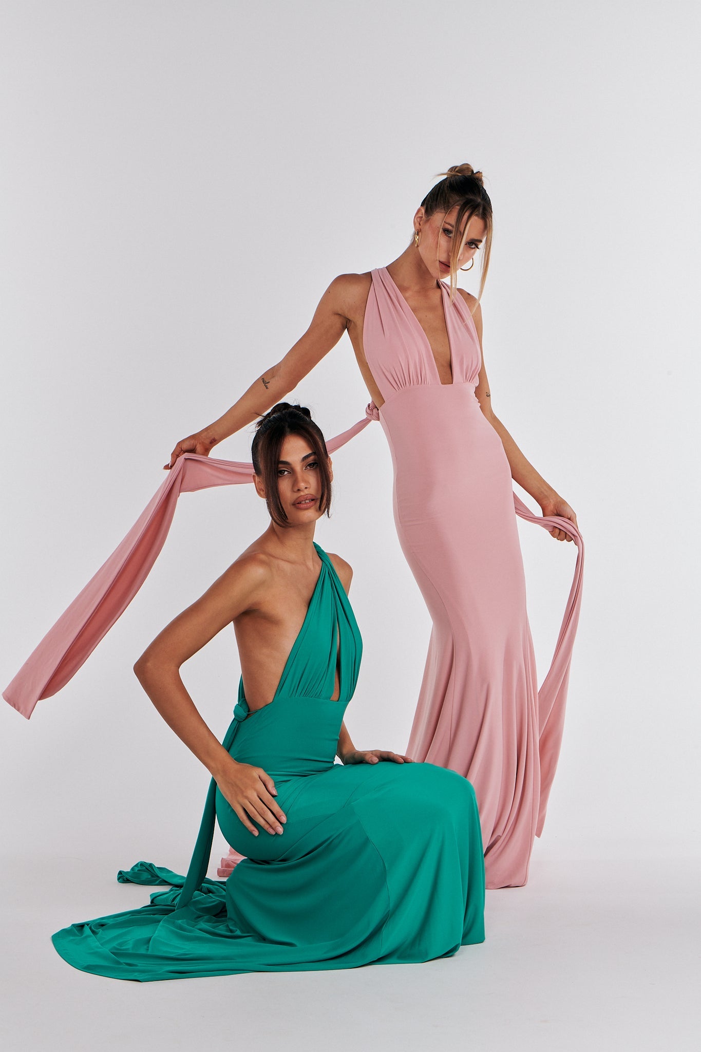 MÉLANI The Label ELIANA Multi Tie Backless Bridesmaid Formal Gown