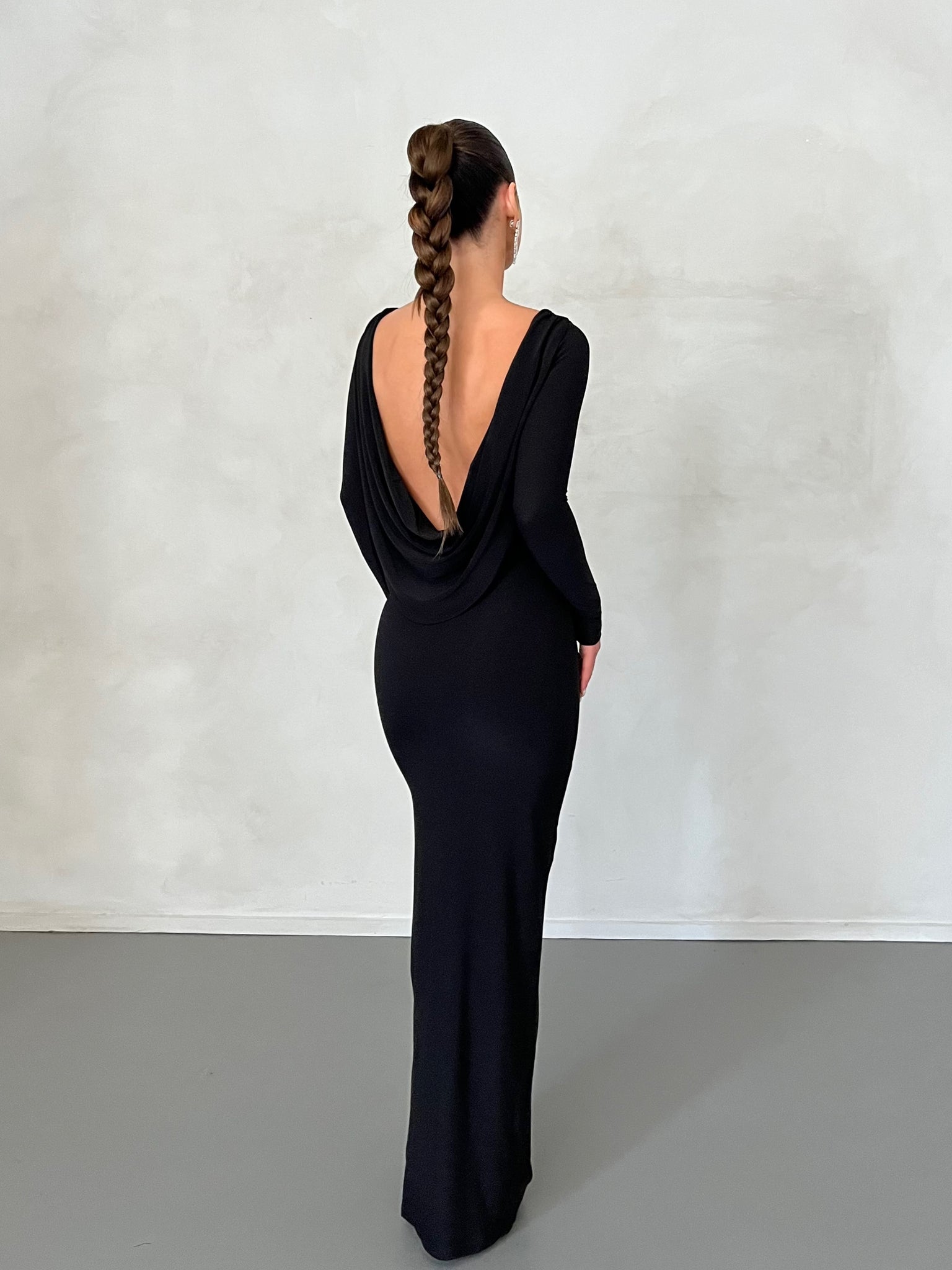 MÉLANI The Label AMARI Black Reversible Long Sleeve Dress