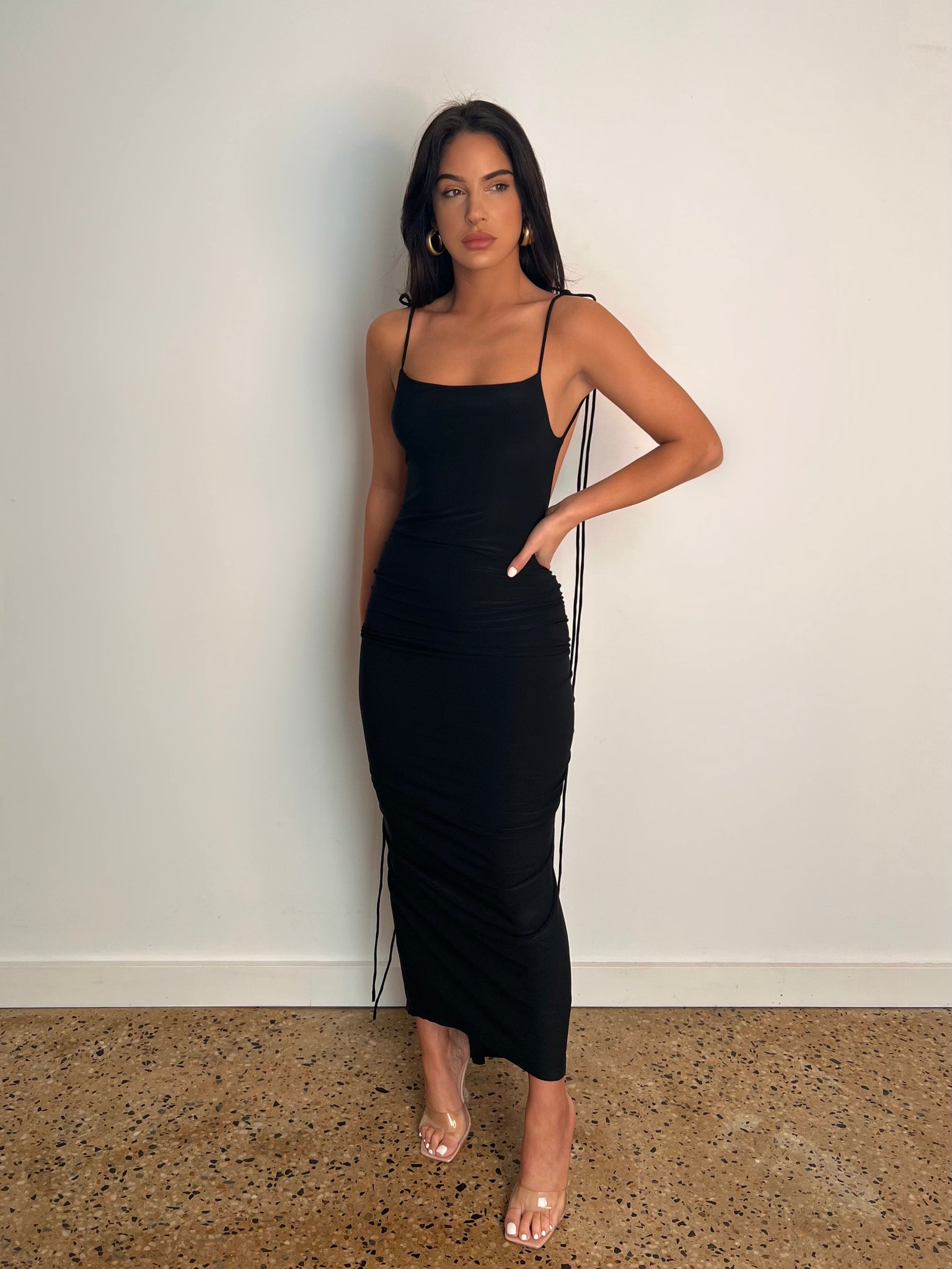 MÉLANI The Label AZARI Midi Dress in Black