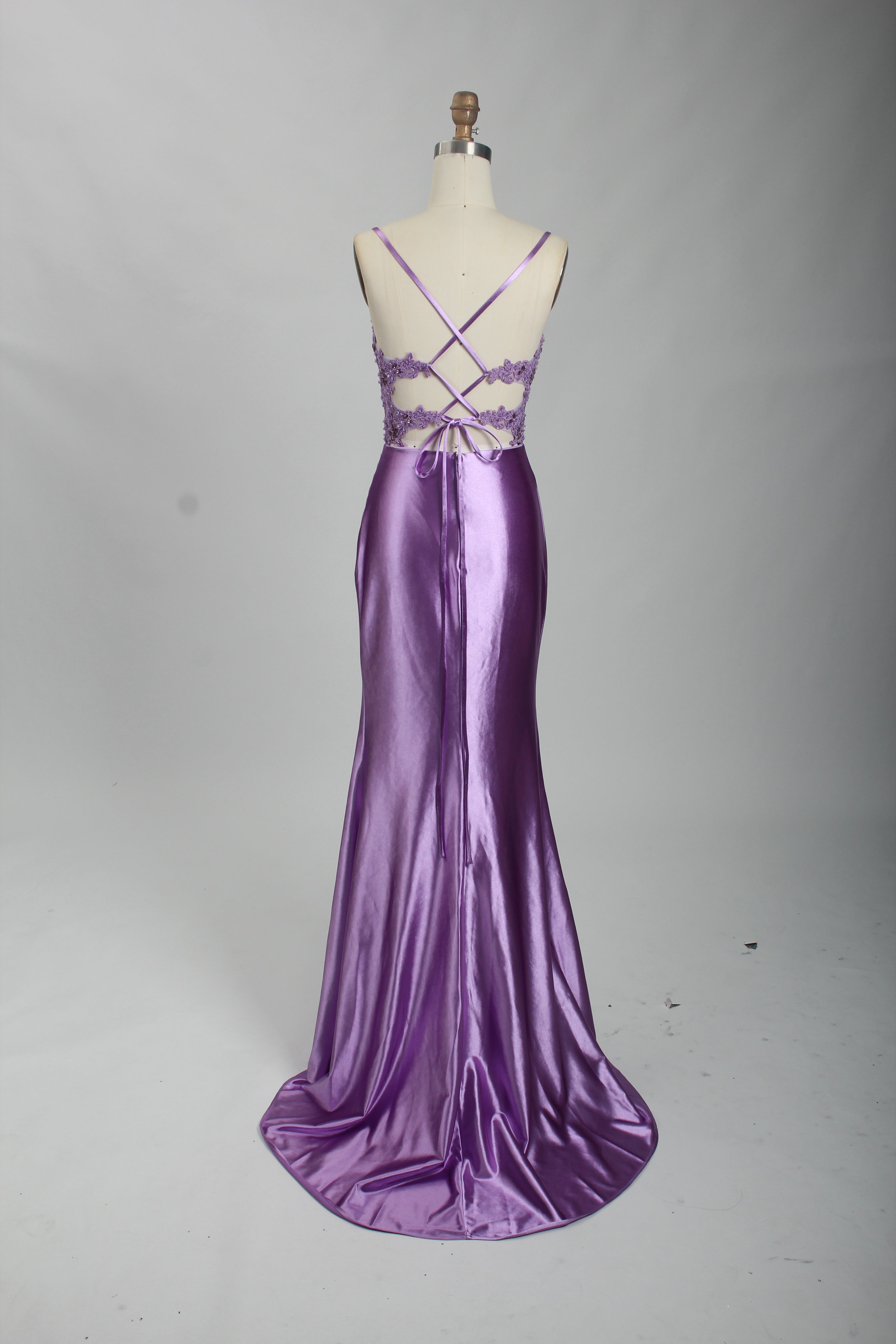 Honey Couture ALORA Embellished Bustier Corset Satin Mermaid Formal Dress