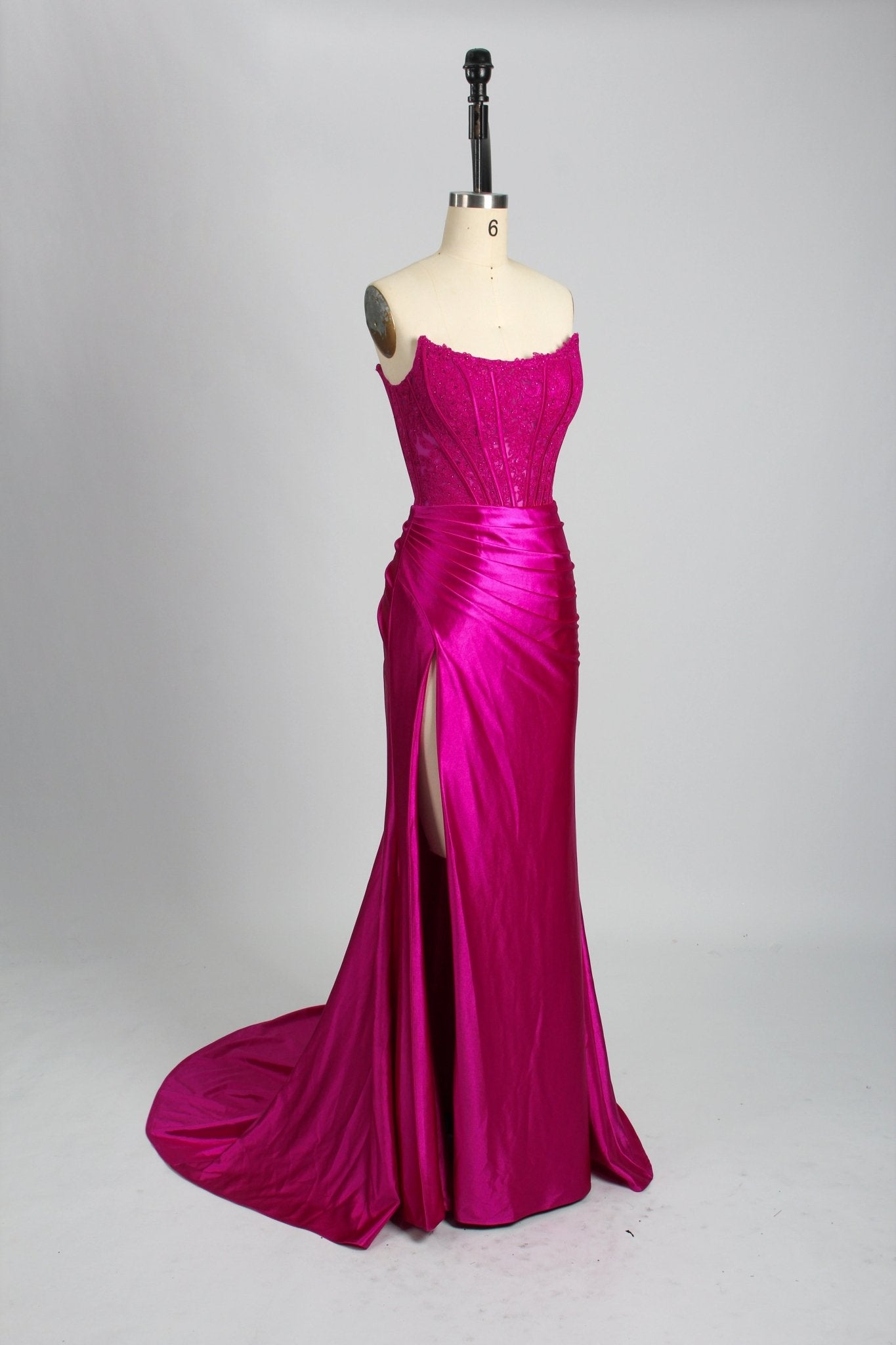 Honey Couture AUGUST Strapless Embellished Bustier Satin Mermaid Formal Dress in Australia | One Honey Boutique