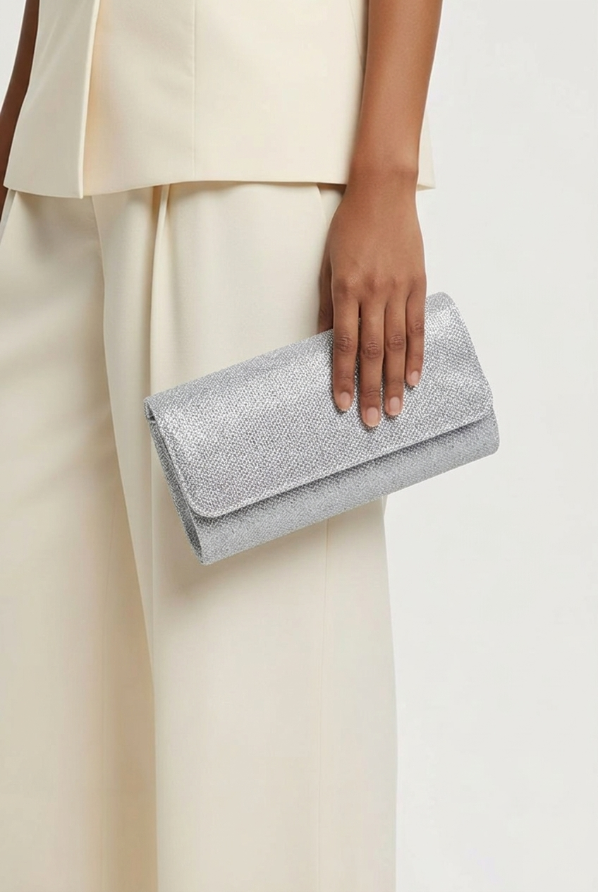 Honey Couture SHIMMER Envelope Clutch Bag for Formal Wear