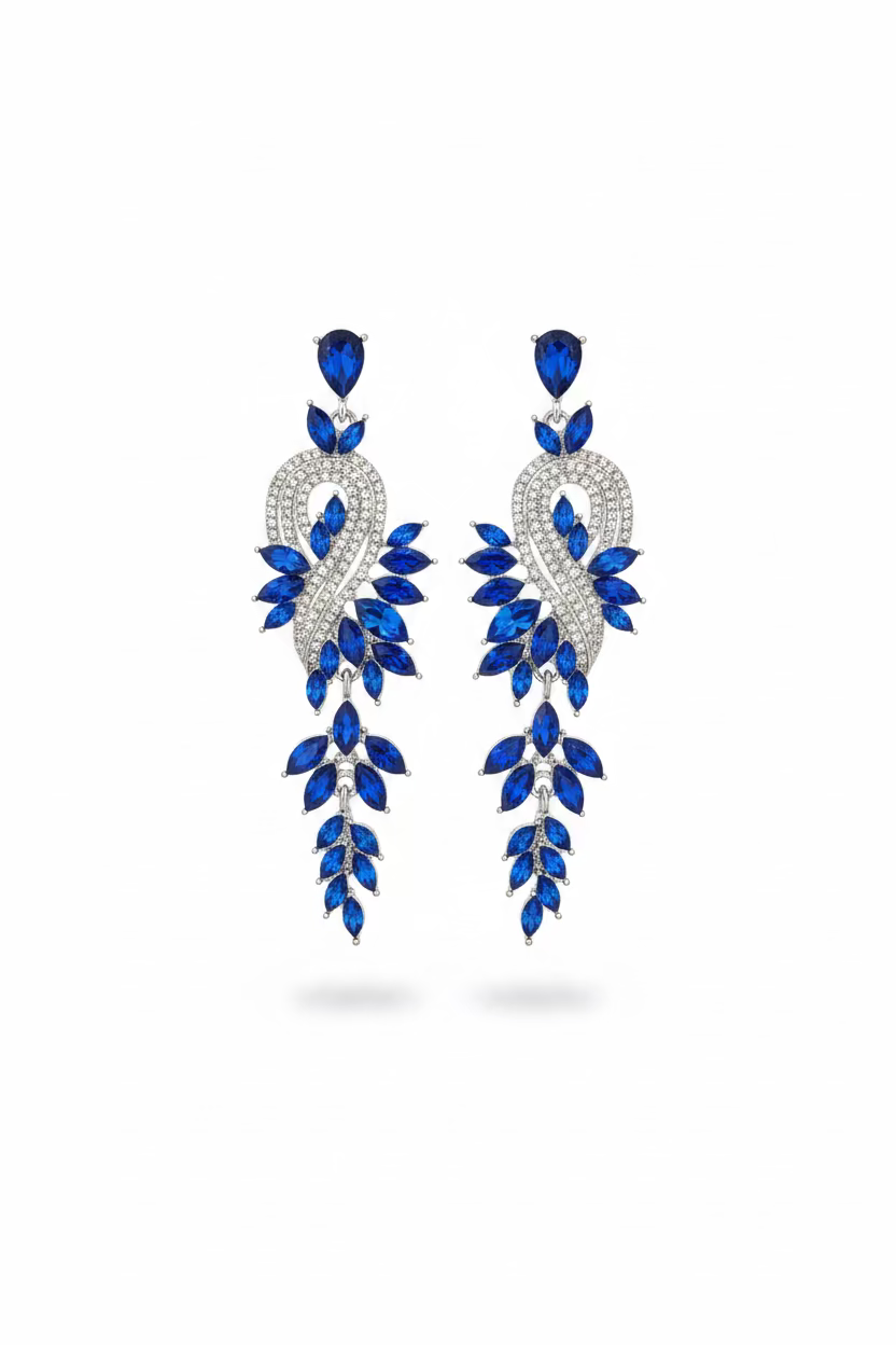 Honey Couture VERONA Crystal Statement Chandelier Earrings