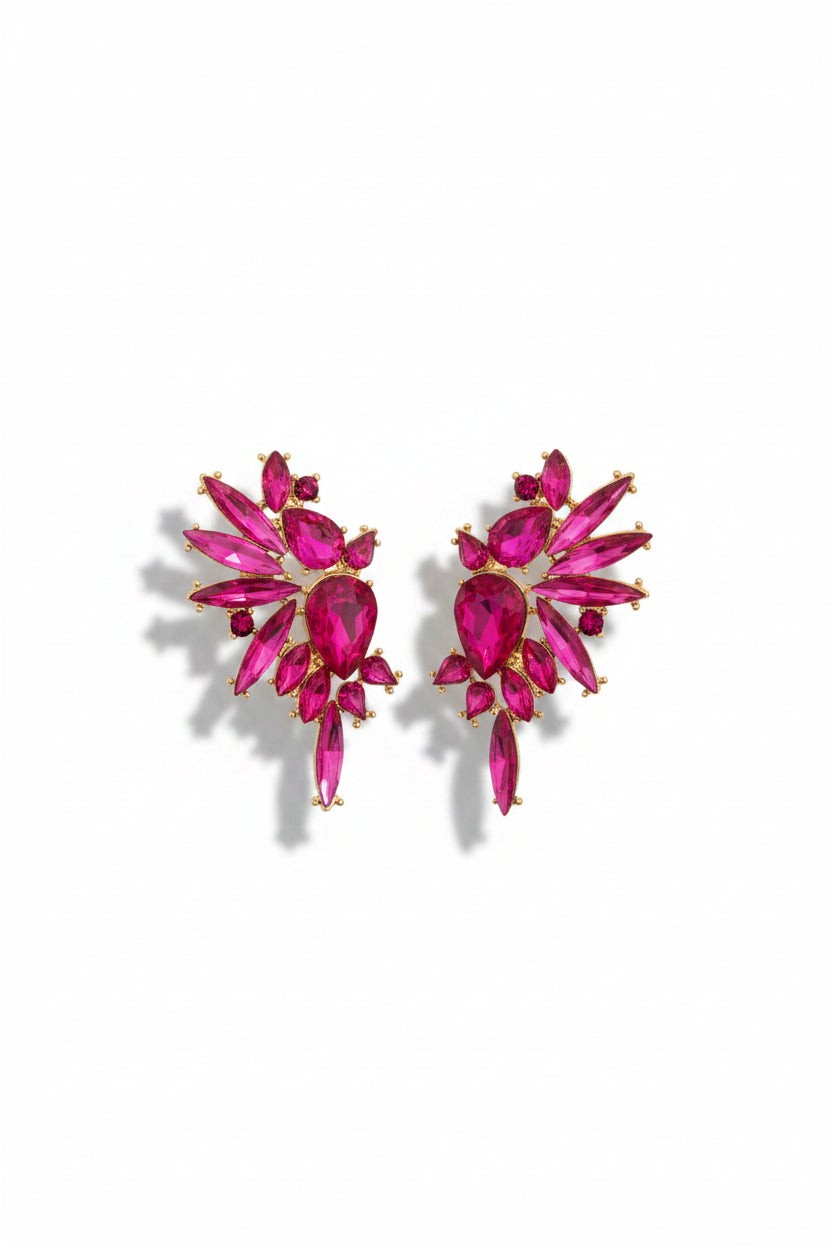 Honey Couture PHOENIX Wing Crystal Statement Earrings