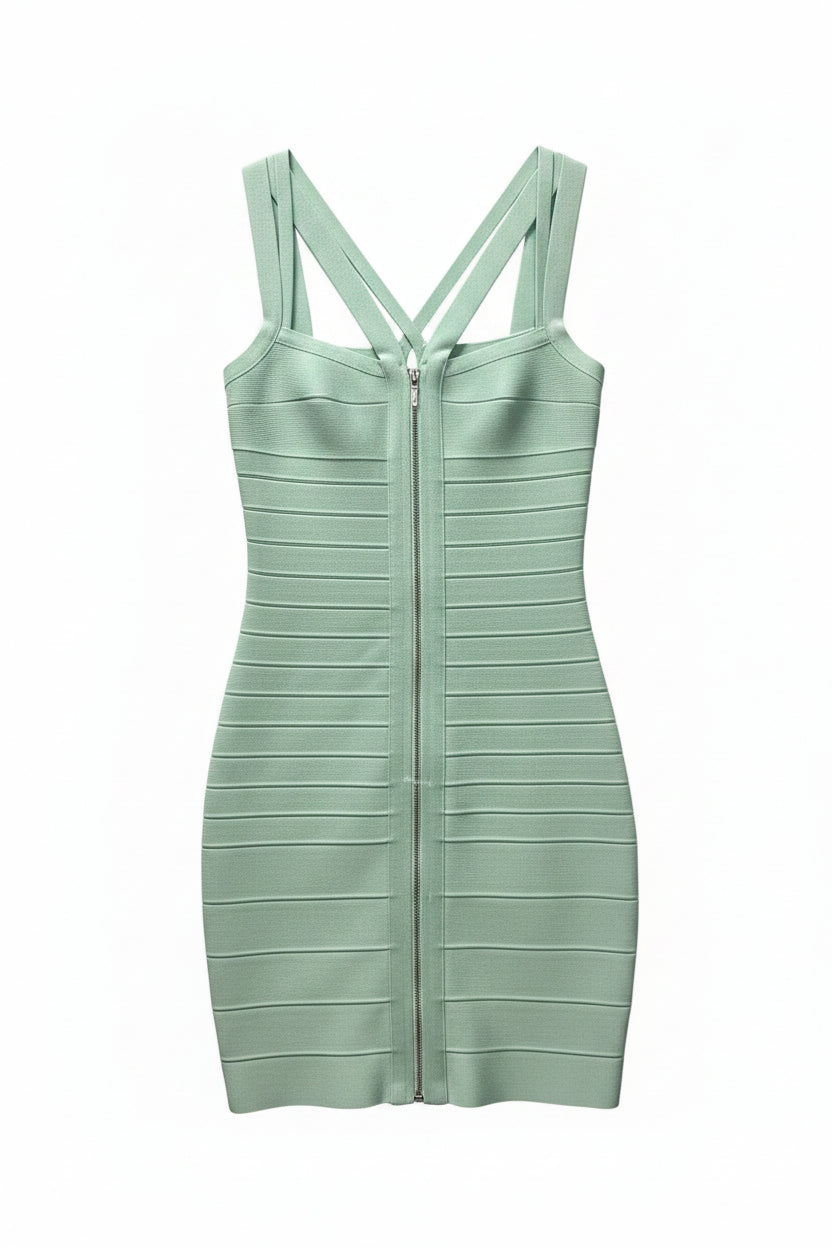 Honey Couture MINT Strappy Bustier Bandage Mini Dress