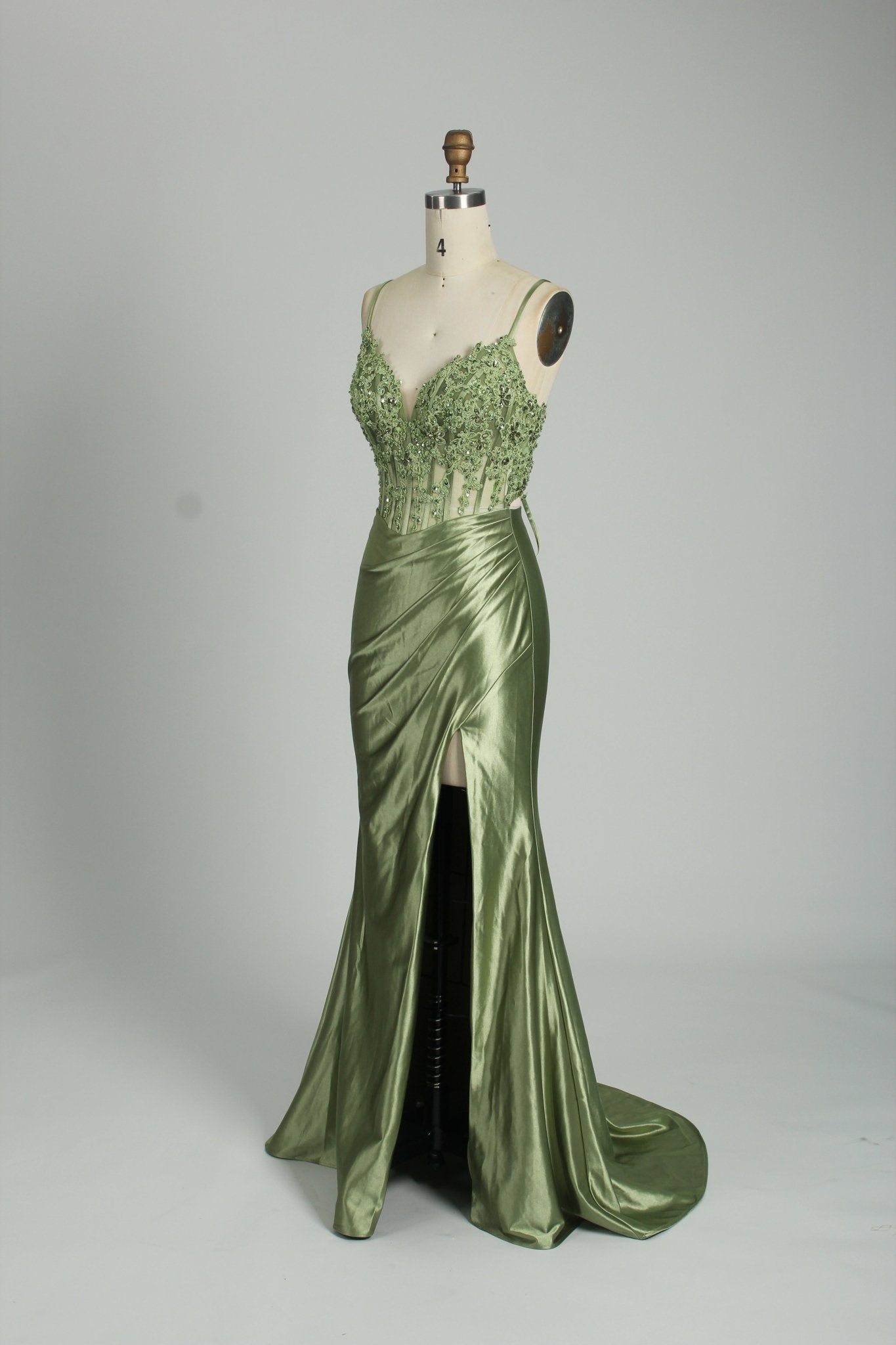 Honey Couture ALORA Embellished Bustier Corset Satin Mermaid Formal Dress in Australia | One Honey Boutique