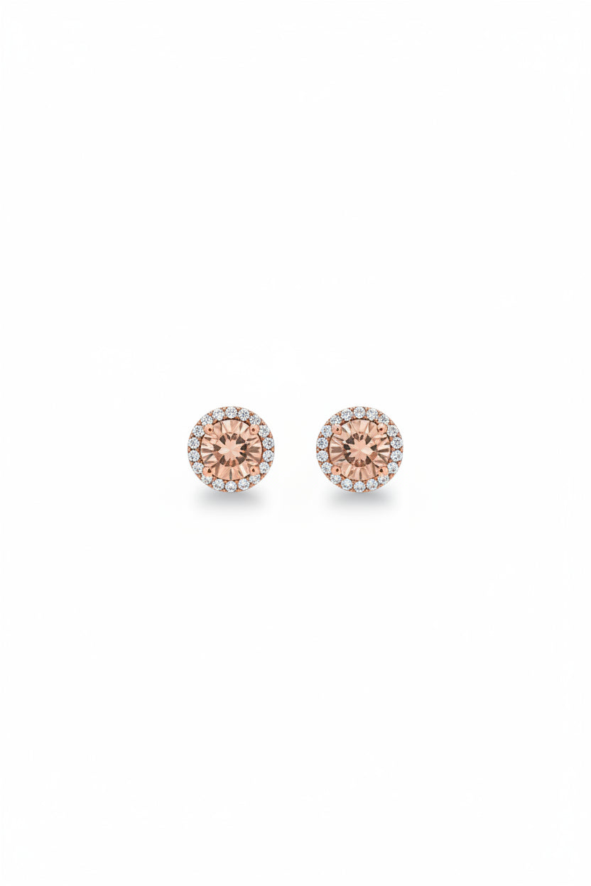 Gregory Ladner Champagne Crystal Halo Stud Earrings