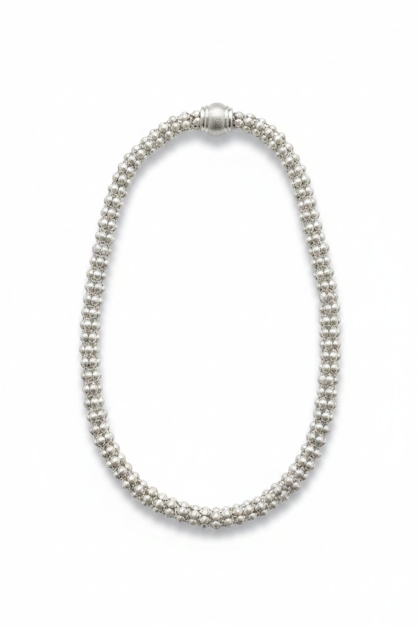 Gregory Ladner Celeste Silver Beaded Statement Necklace