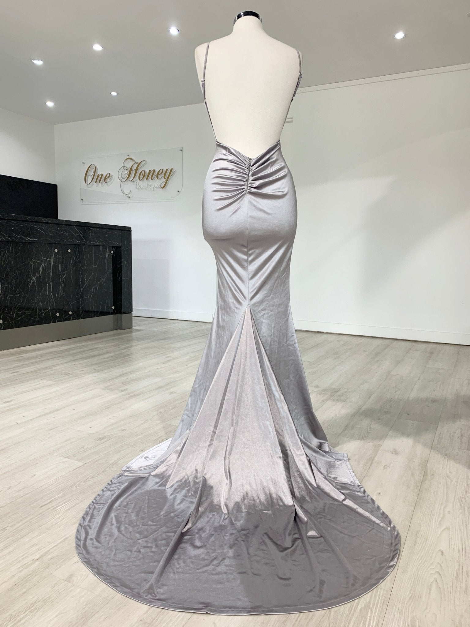 Honey Couture MILEE Low Back Mermaid Evening Gown Dress in Australia | One Honey Boutique