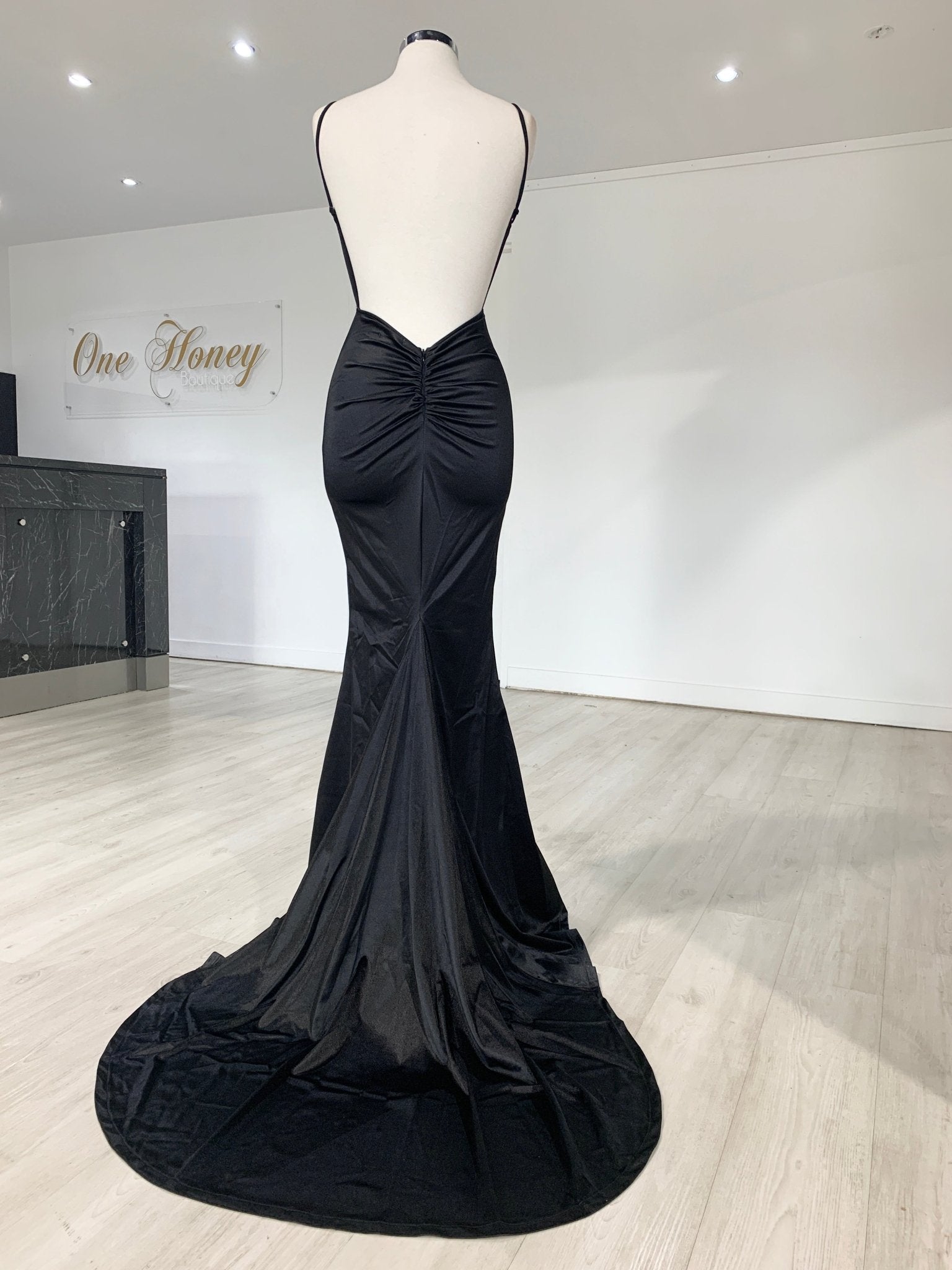 Honey Couture MILEE Low Back Mermaid Evening Gown Dress in Australia | One Honey Boutique