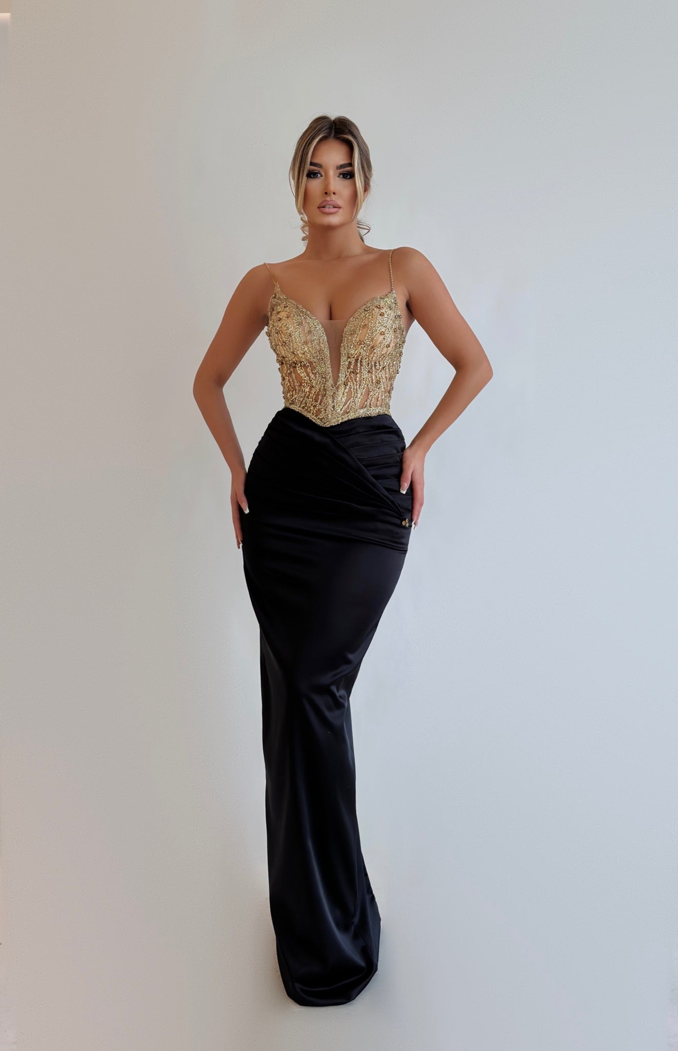 green emerald velvet dress Mermaid Black Long Sleeve See Through Long Prom Dresses Cheap Evening Dress  MHL165