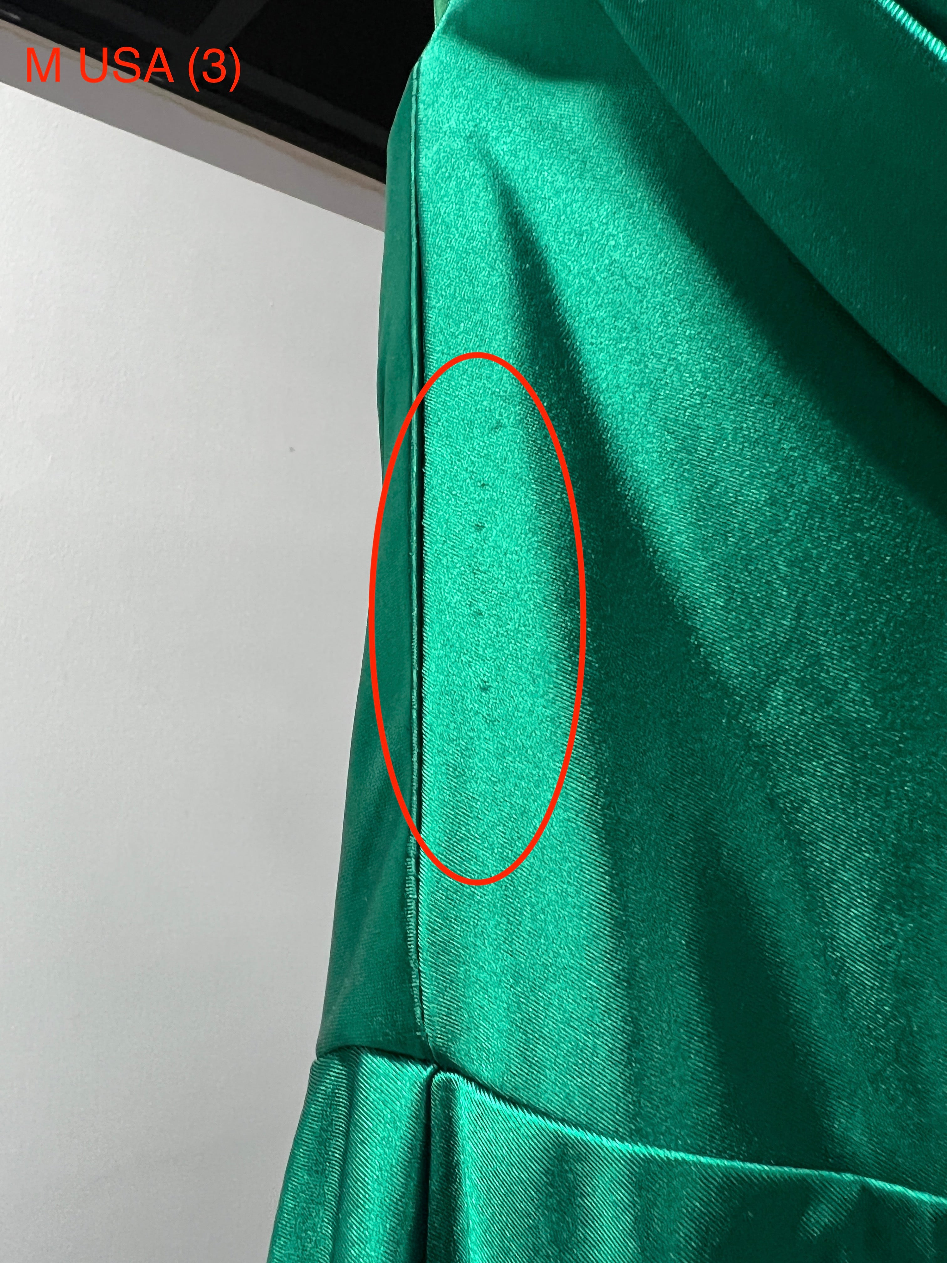 Honey Couture SHARYN Emerald Green Silky Corset Bustier Dress detail, showing fabric texture and seam, by Australian Designer.