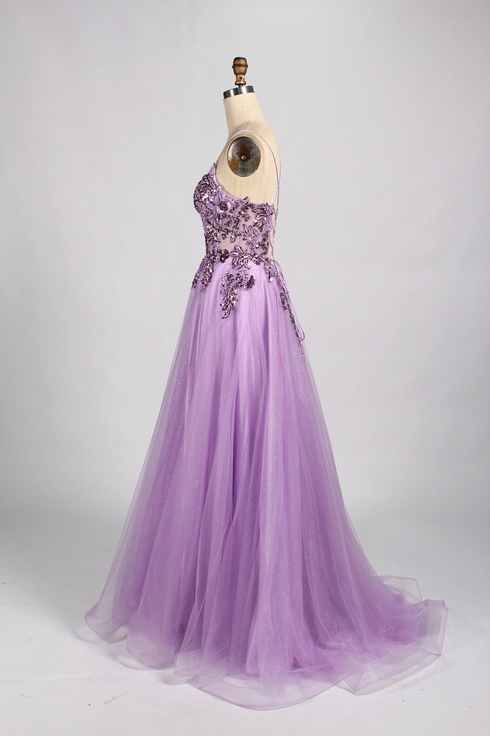 Honey Couture NOVINE Sequin & Glitter Mesh Tulle Formal Dress