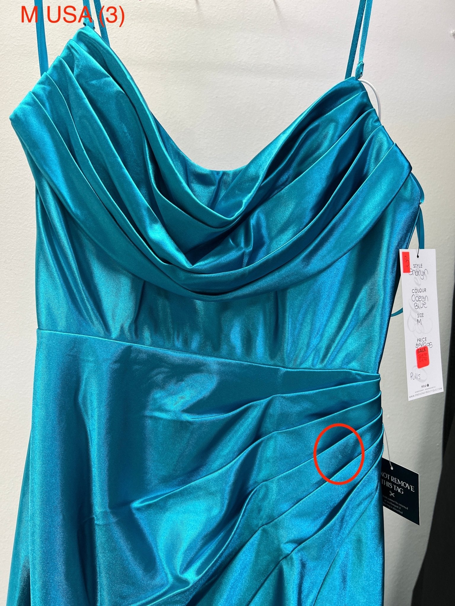 Honey Couture SHARYN Ocean Blue Silky Corset Bustier Strapless Mermaid Formal Dress (RED TAG FINAL SALE) in Australia | One Honey Boutique