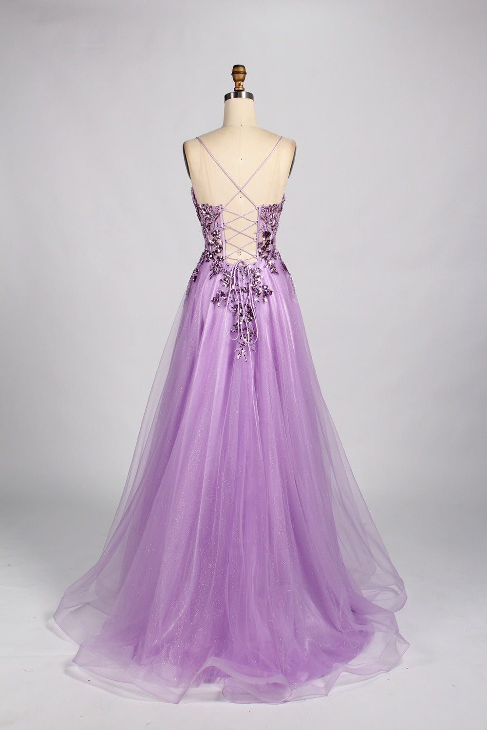 Honey Couture NOVINE Sequin & Glitter Mesh Tulle Formal Dress