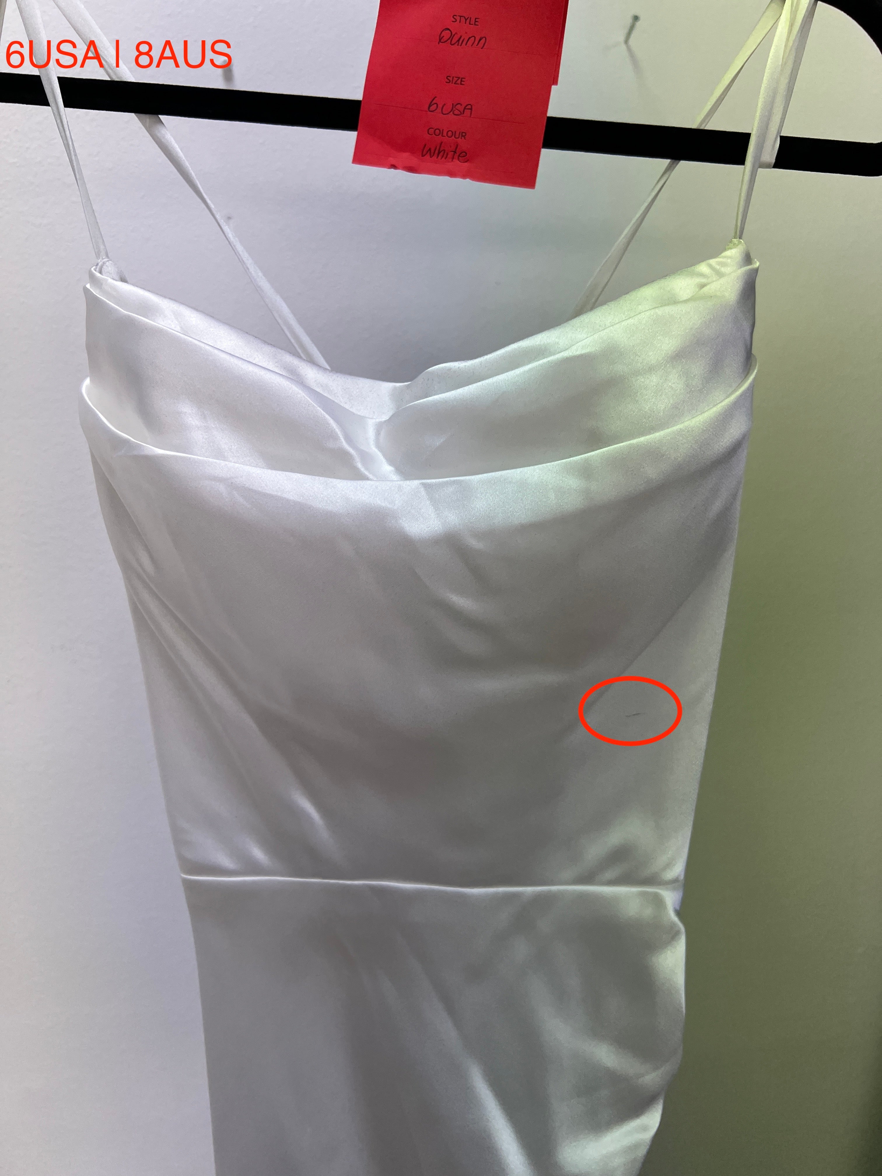 Honey Couture QUINN Off White Satin Lace Up Formal Dress with adjustable straps and mermaid train by Australian Designer, size 6USA 8AUS.