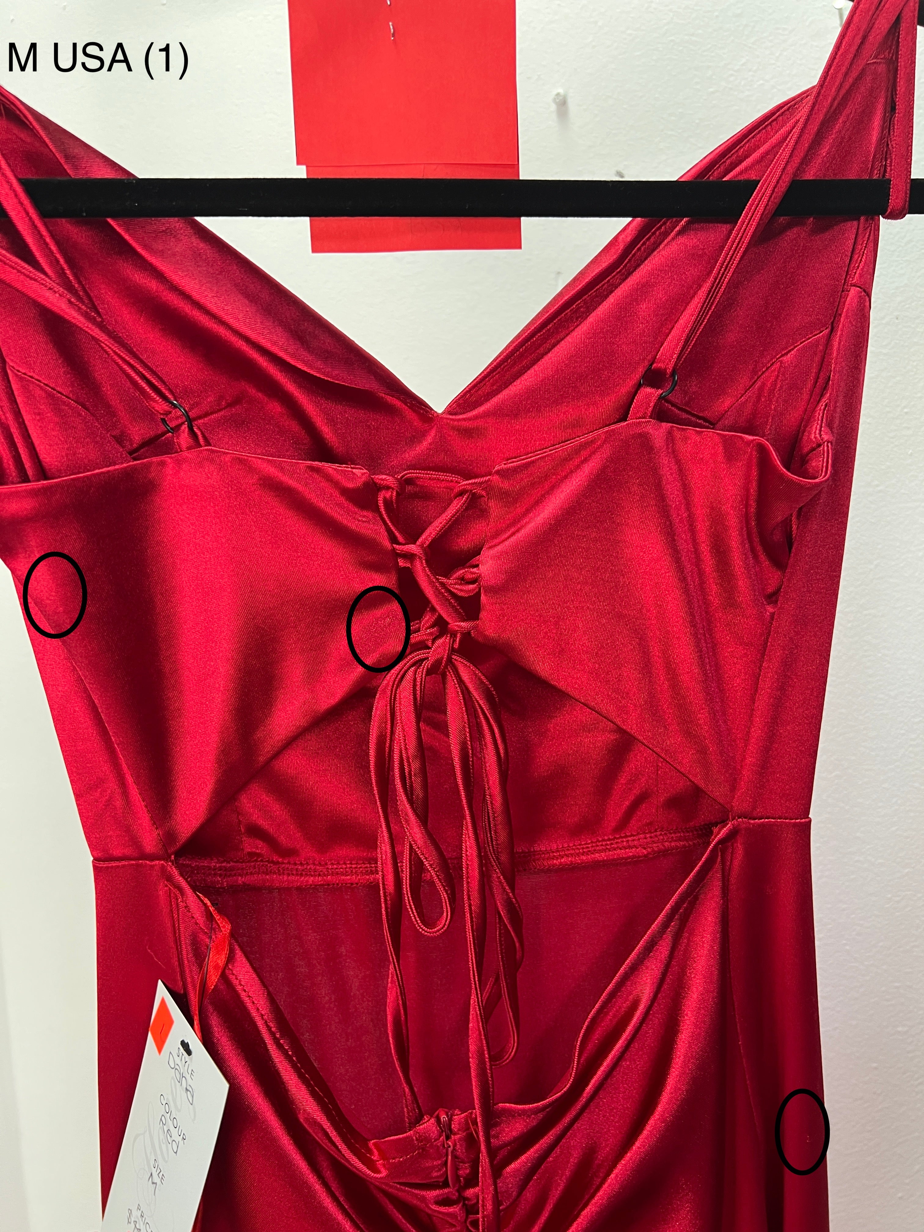 Honey Couture DANA Red Formal Dress with Bum Ruching and Tie-up Back, Australian Designer, Affordable Prom Evening Gown.