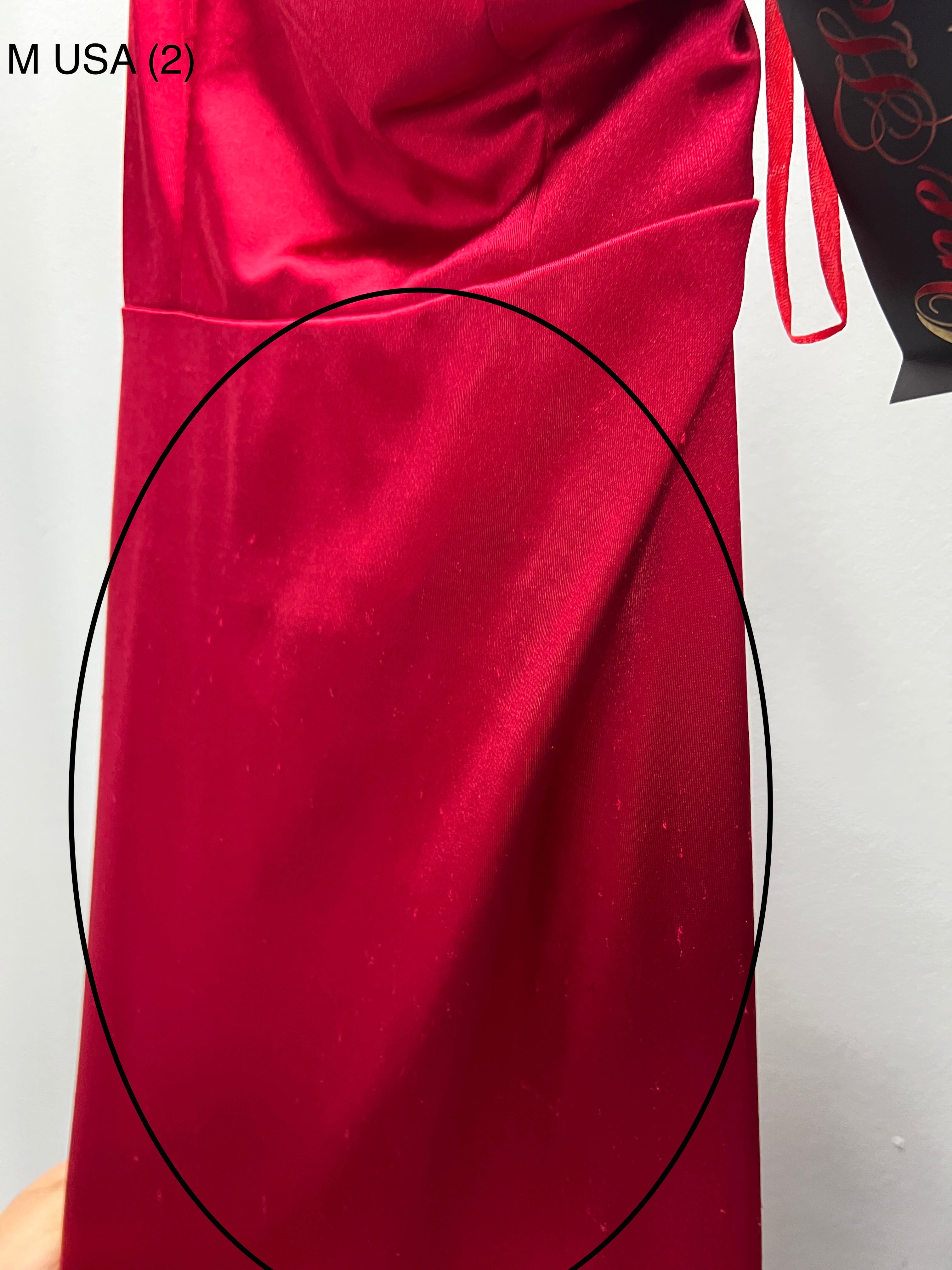 Honey Couture DANA red formal dress with bum ruching and tie-up back, Australian designer, affordable prom evening gown, size M.