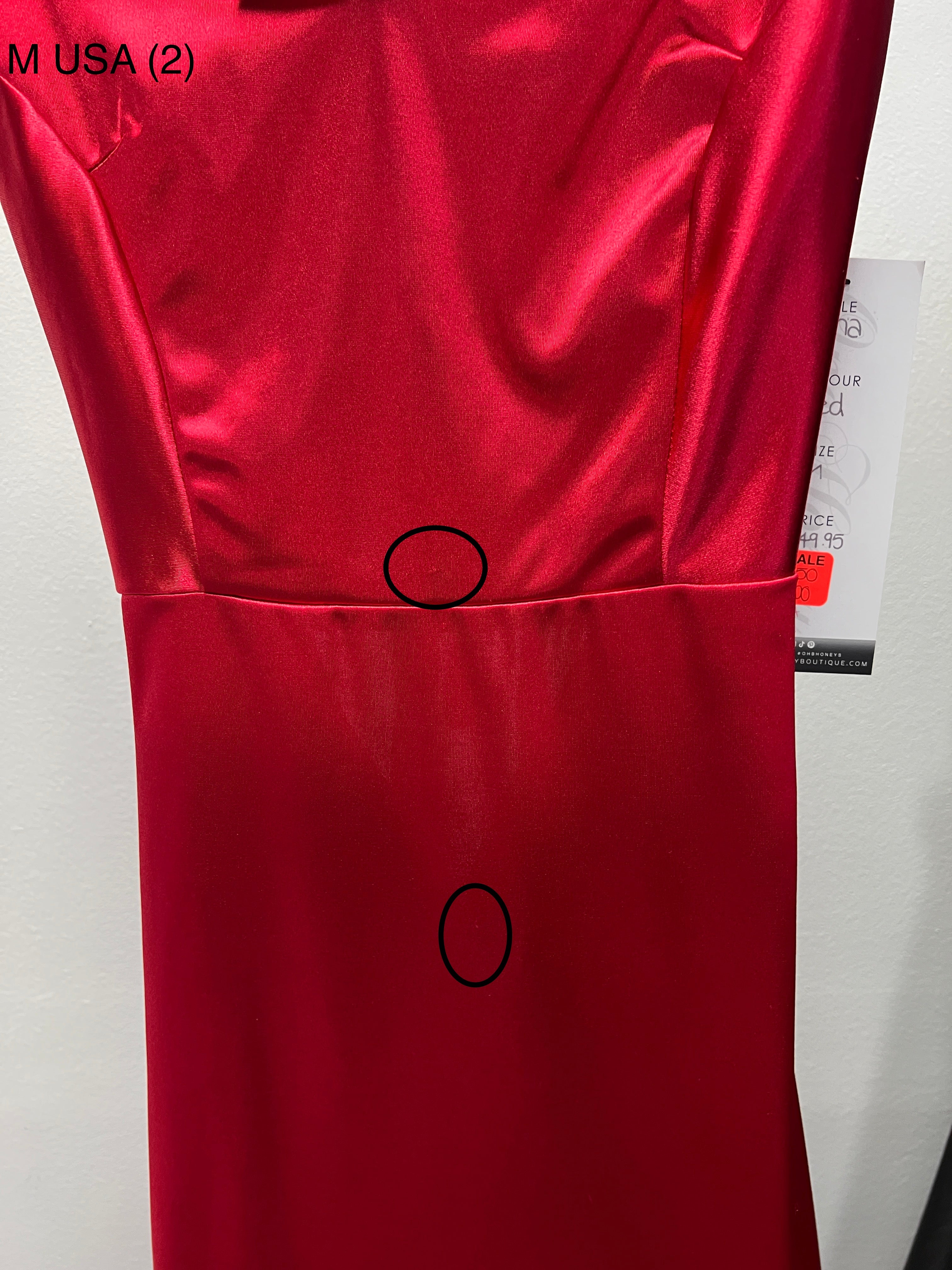 Honey Couture DANA Red Bum Ruching Cut Out Back Formal Dress (RED TAG FINAL SALE)