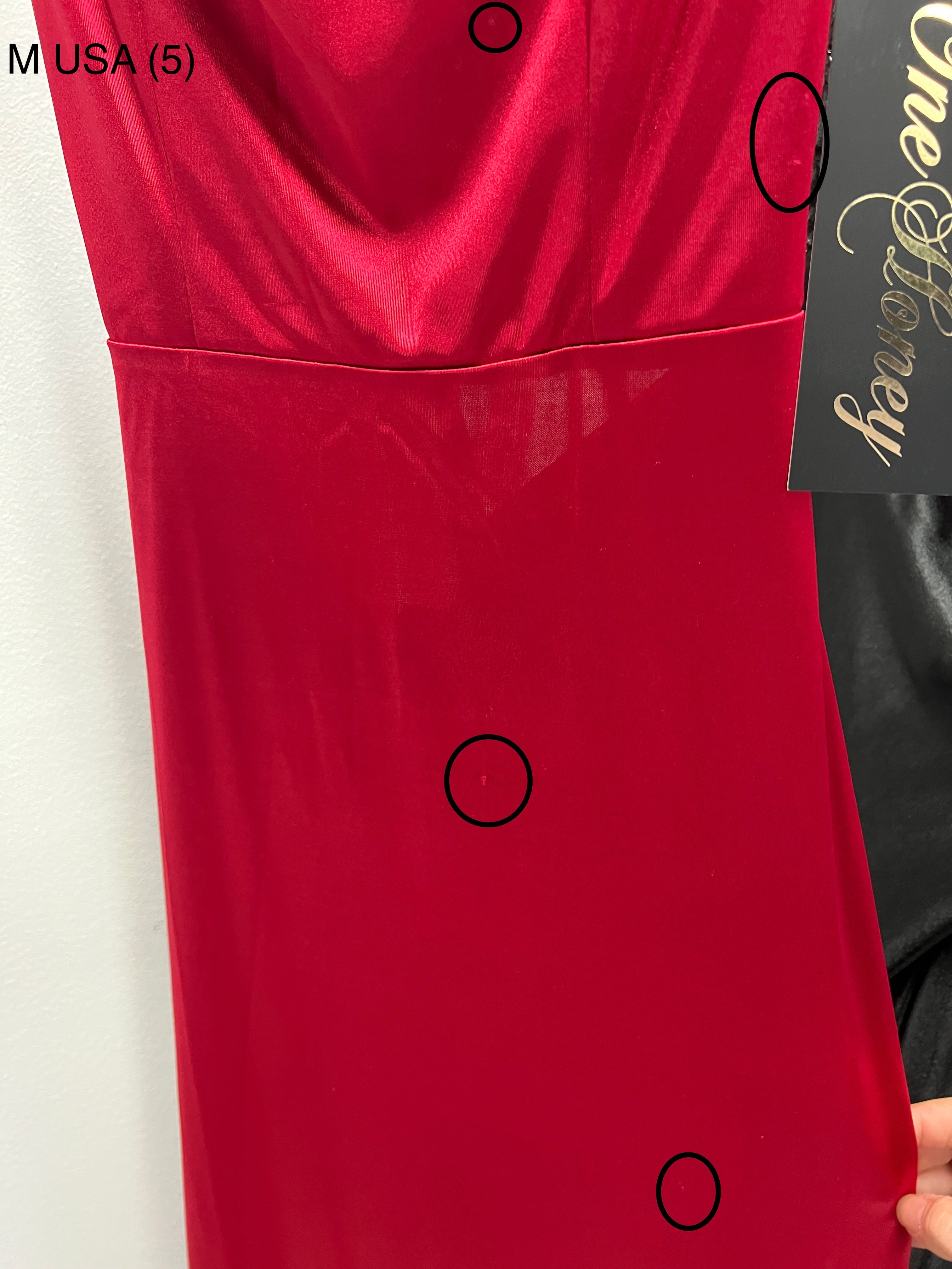 Honey Couture DANA red dress with ruching, tie-up back, no cups, and stretch fabric from Australian designer, perfect for formal occasions