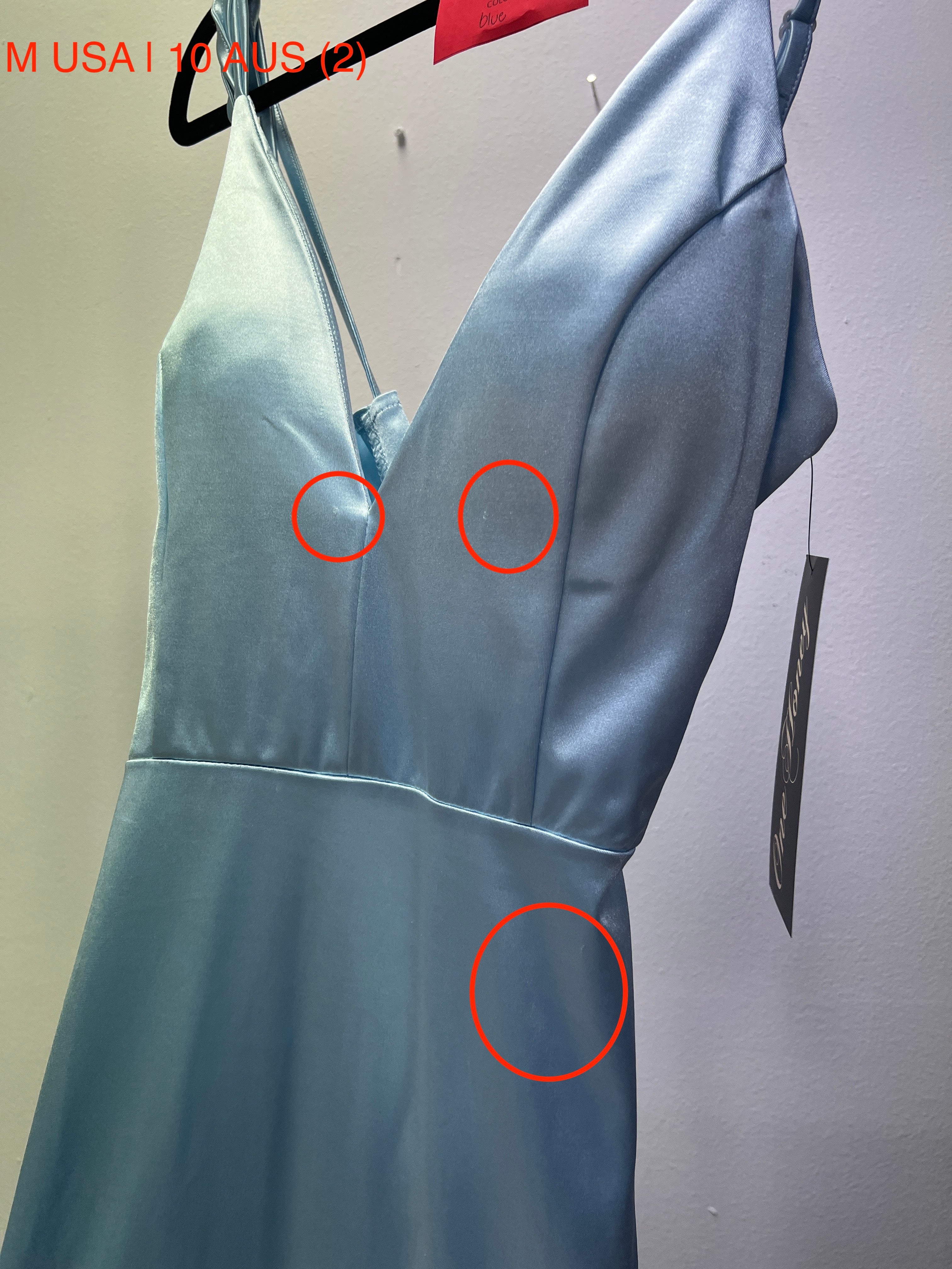 Honey Couture IMOGEN Baby Blue Mermaid Dress - Low Back, Stretch Fabric, Australian Designer, Luxury Evening Wear