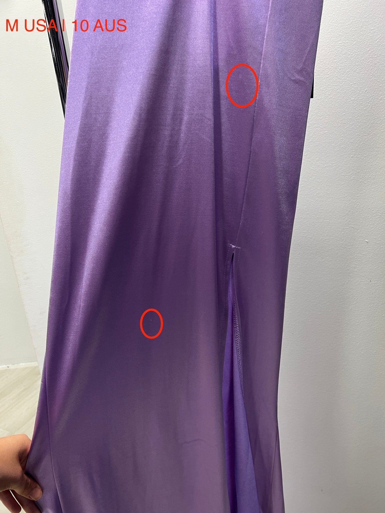 Honey Couture MILEE Lilac Purple Low Back Mermaid Dress w Leg Split (RED TAG FINAL SALE) in Australia | One Honey Boutique